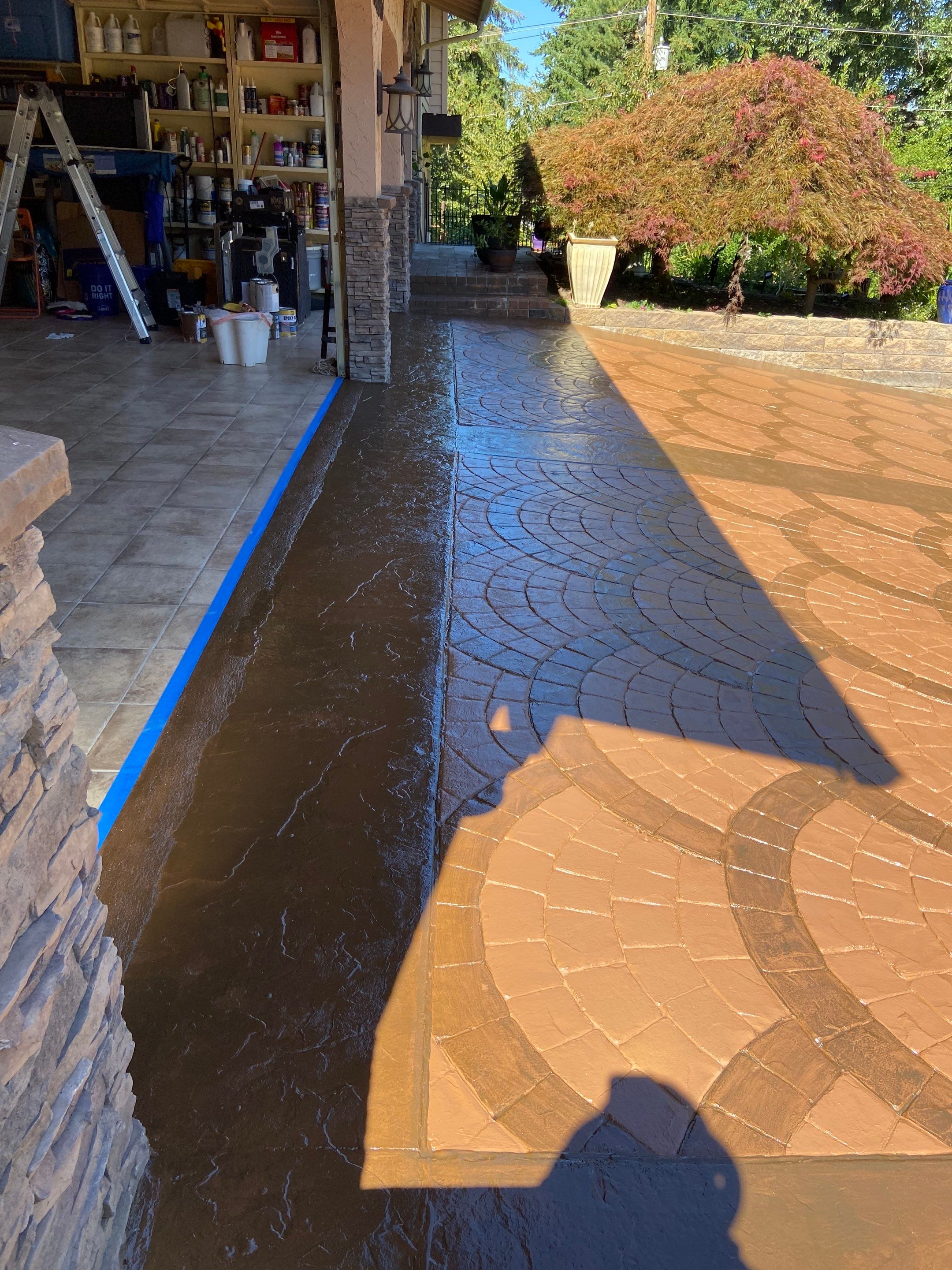 Mehta | Tiled Driveway with Sealer & Retaining Wall  by Jireh Asphalt & Concrete Inc 