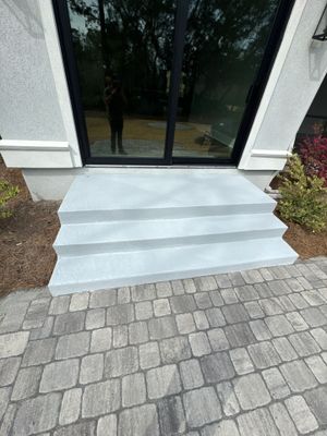 Stamped Concrete Patio and Circular Paver Installation in Hilton Head Island