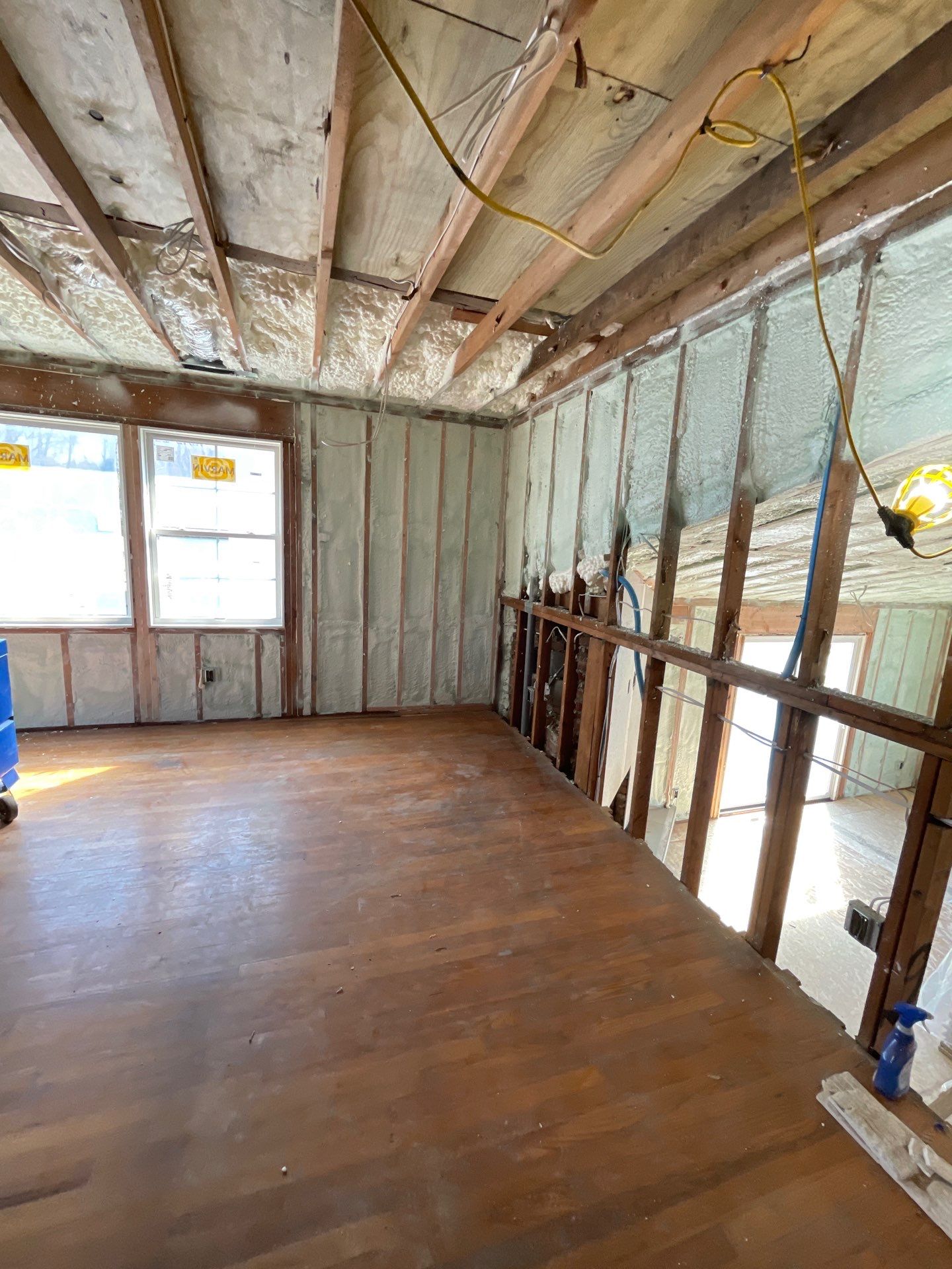 Basement Exterior Walls using Closed Cell Spray Foam by NYS Foam & Energy