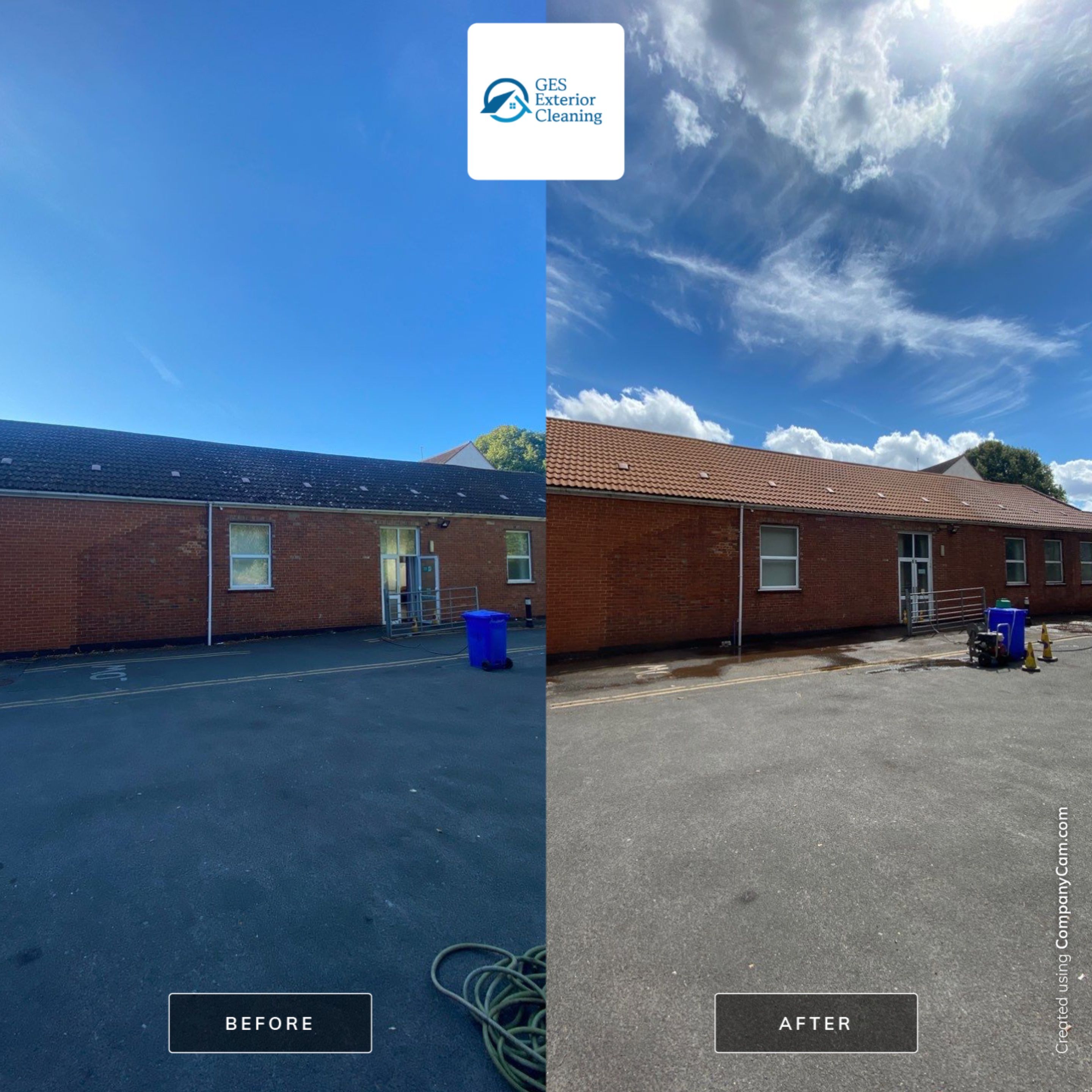 Roof Clean  - Moss Removal - Gutter Clean using Mosmatic FSC and Biocide by Ges Exterior Cleaning ltd