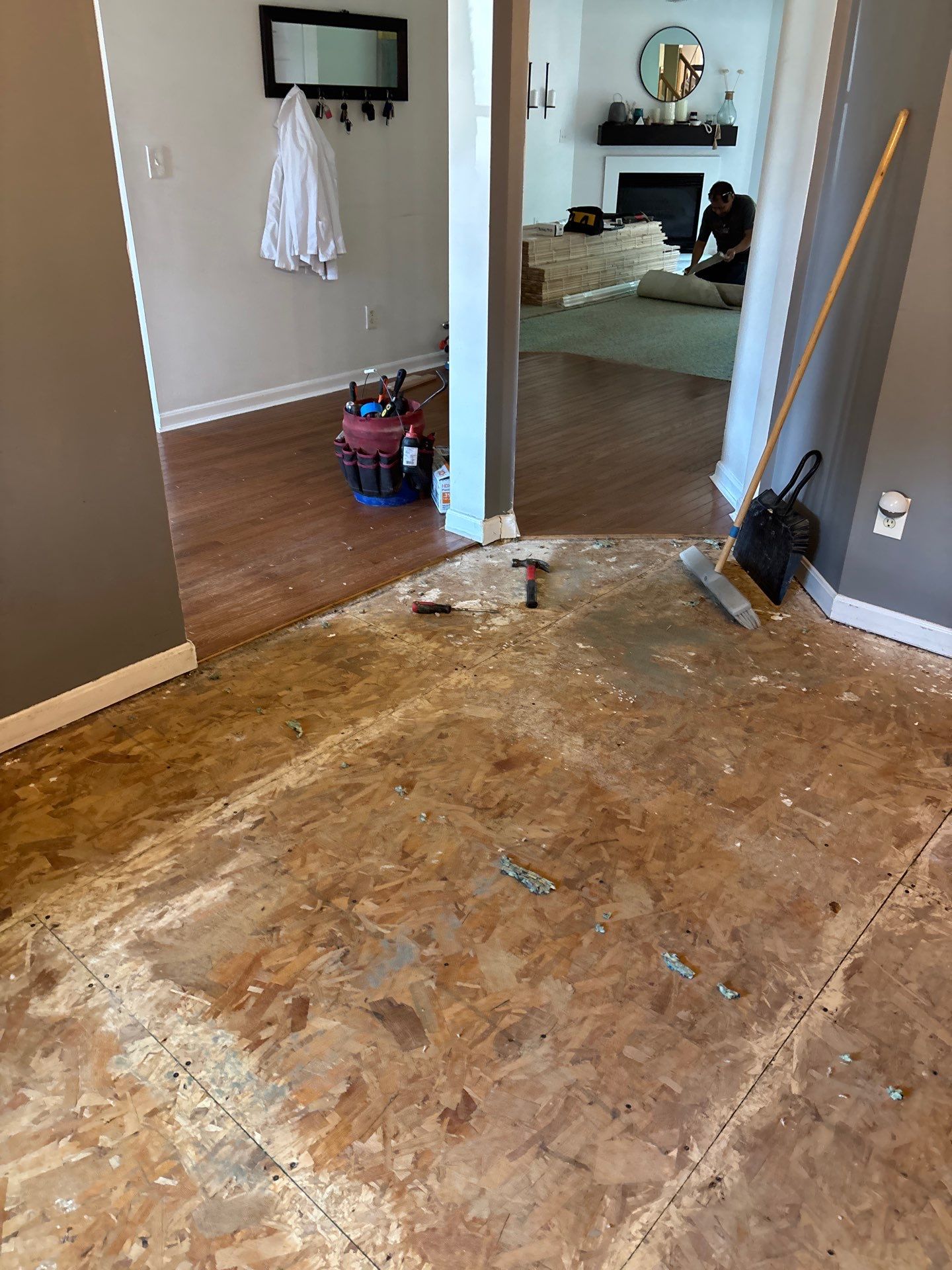 Natural Oak Hardwood Installation and Refinishing in Florence, Kentucky by Footprints Floors Kentucky