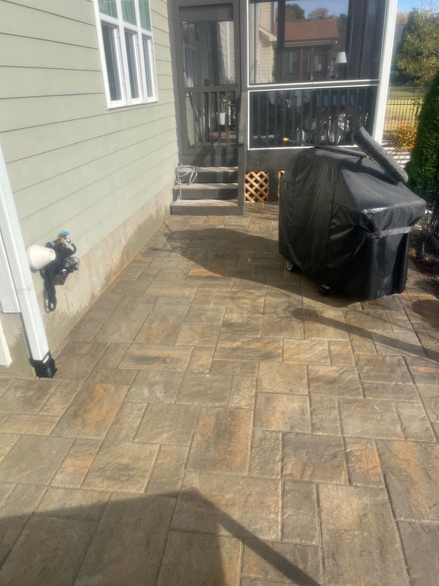 Patio using Wood Sealant, Top Coat, and PolySand by DuraSeal