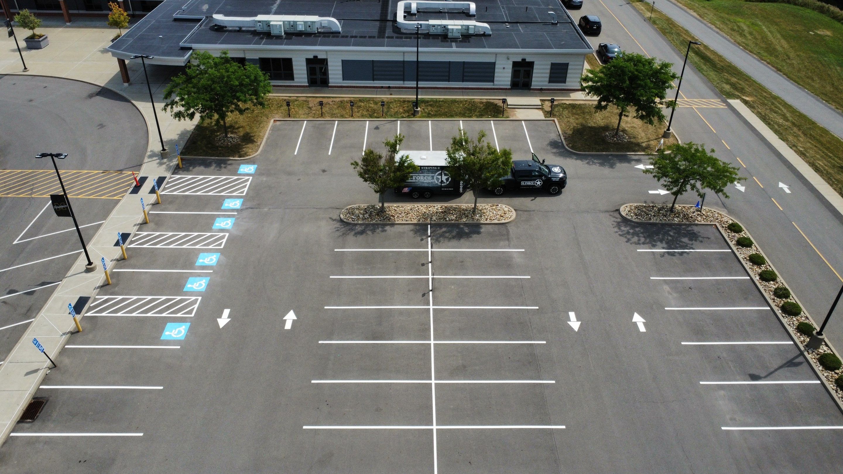 High School Parking & Numbering by G-Force Parking Lot Striping of Pittsburgh