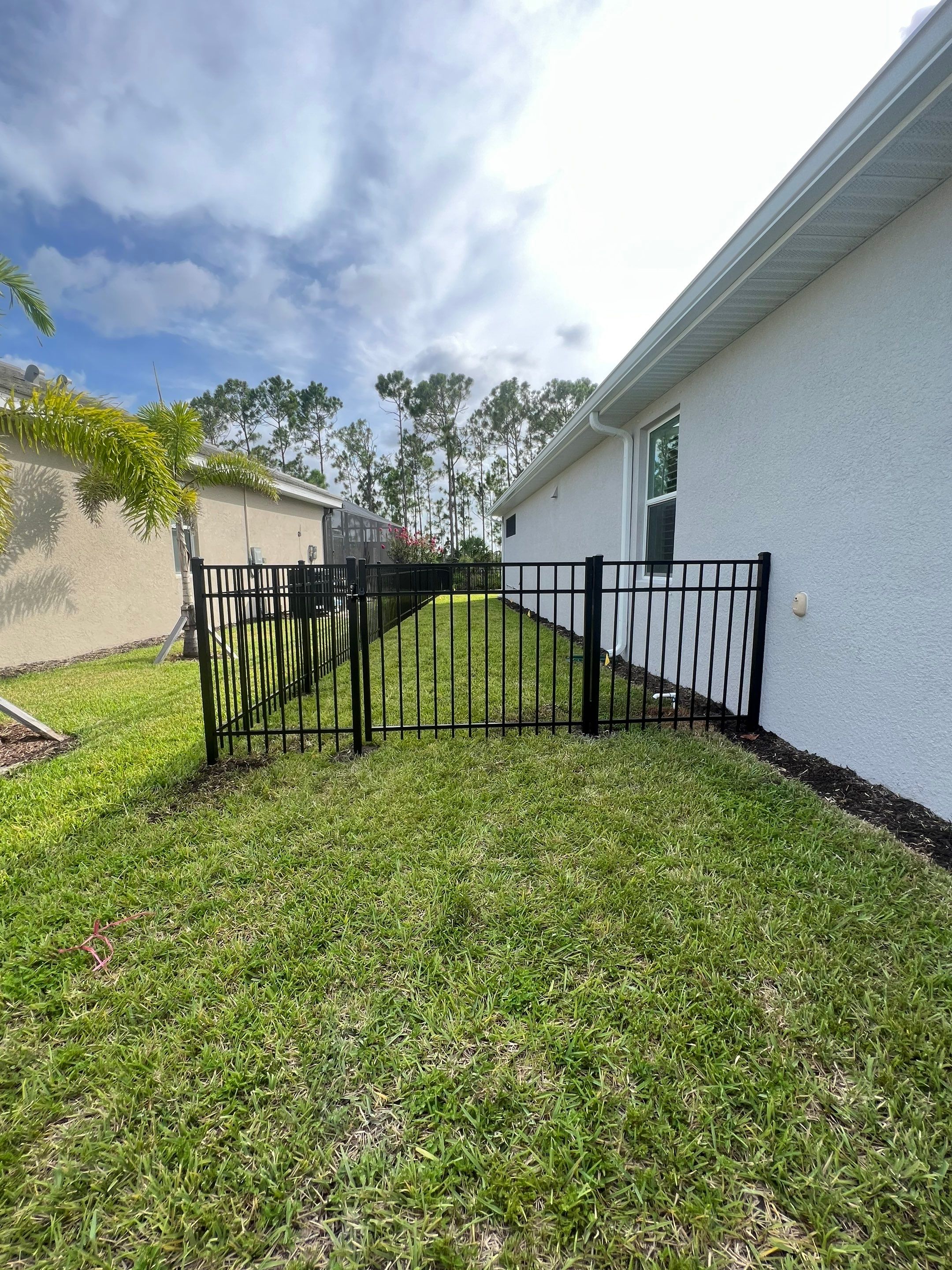 Aluminum Fence Installation using Black 3 Rail Aluminum Fence by Asap fence and gates, LLC