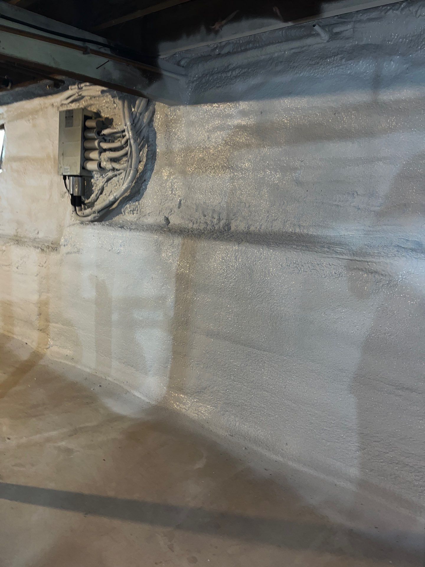 Basement Exterior Walls using Closed Cell Spray Foam by NYS Foam & Energy