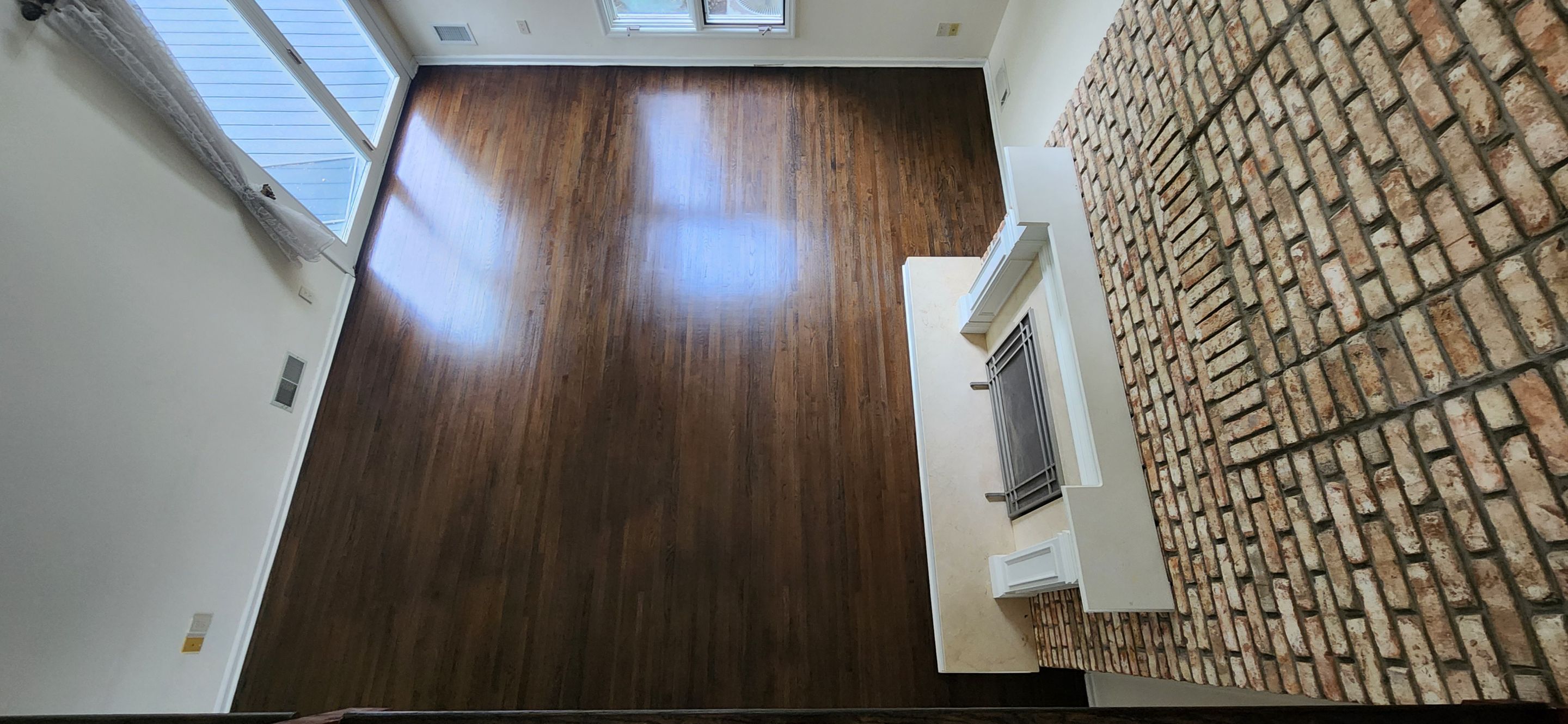 Red Oak refinished with DuraSeal Jacobean Stain and Bona Semi Gloss by Footprints Floors Morristown