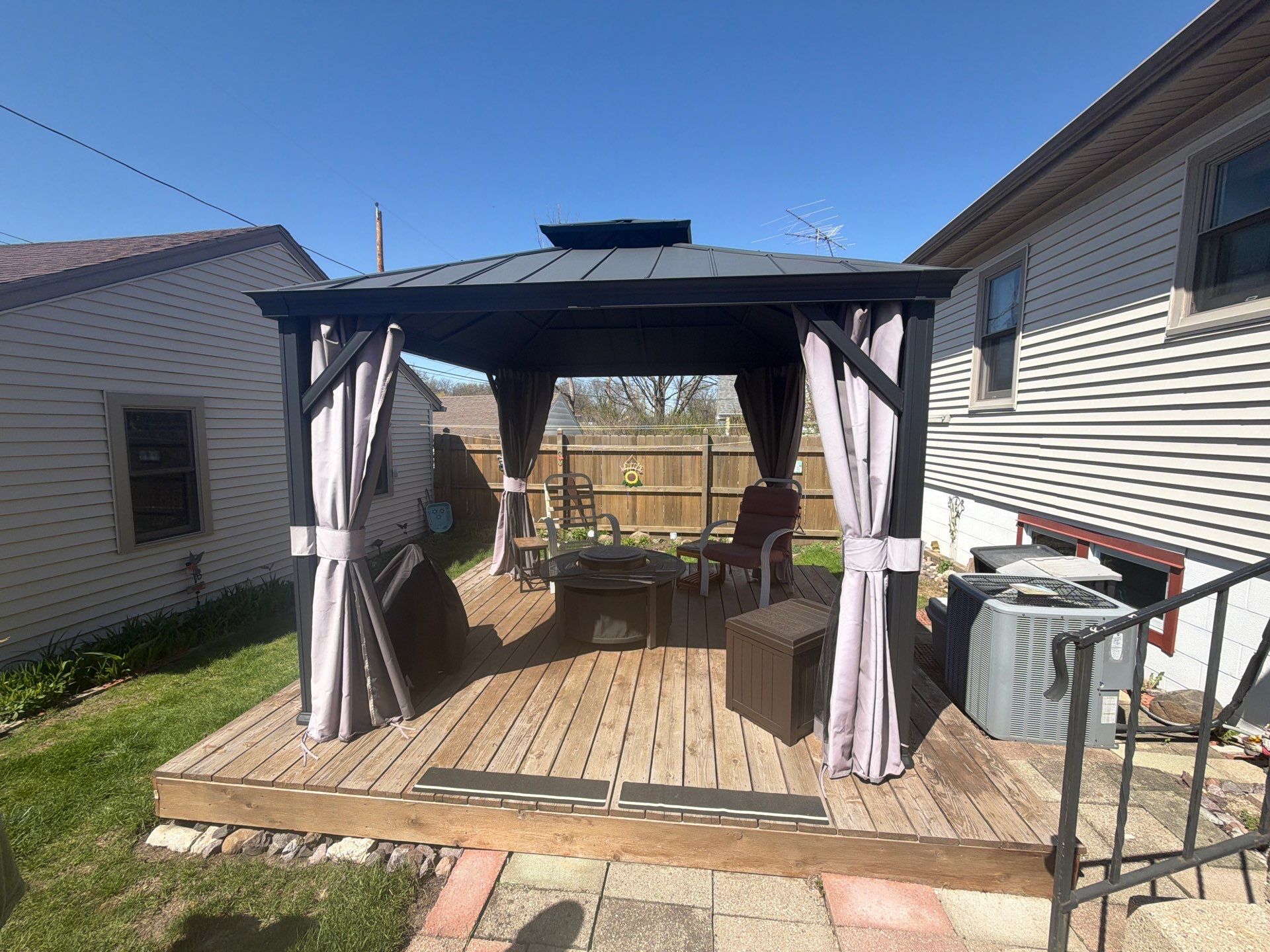 New Wooden Deck and Front Entry Stair Installation in Milwaukee by OCS Contracting Services