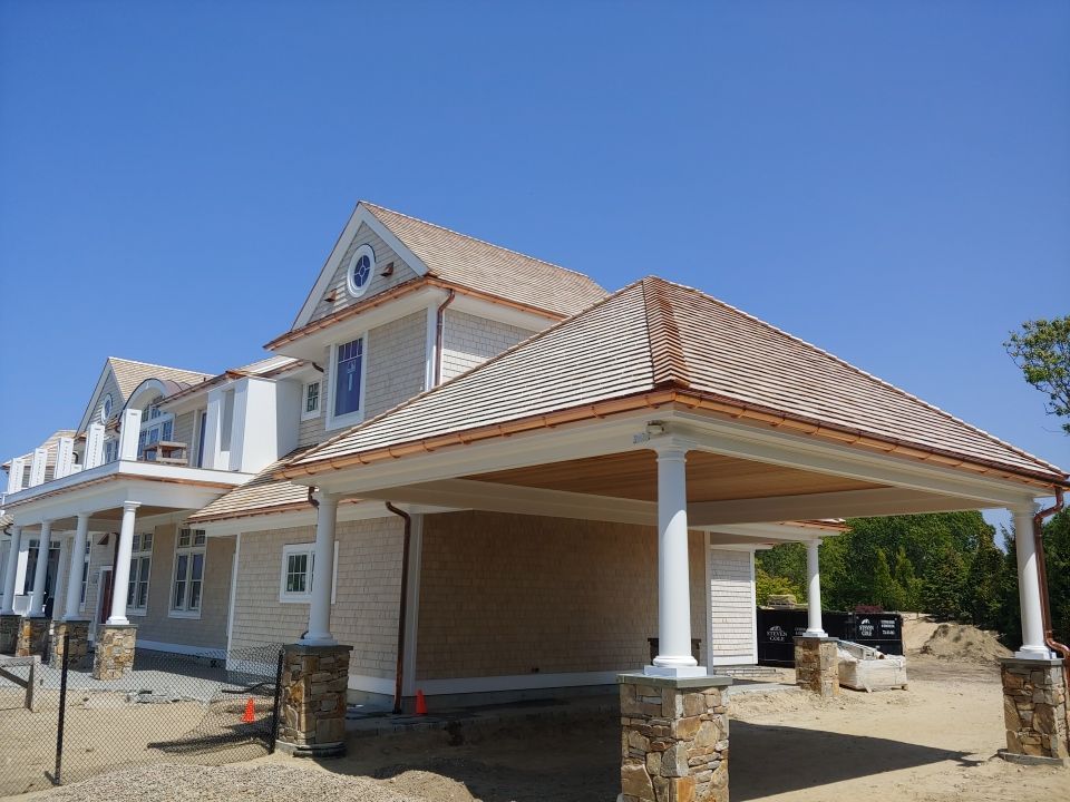 Gutter Installation using 6" Half Round Copper Gutter in East Sandwich, MA by Gutter Pro Enterprises