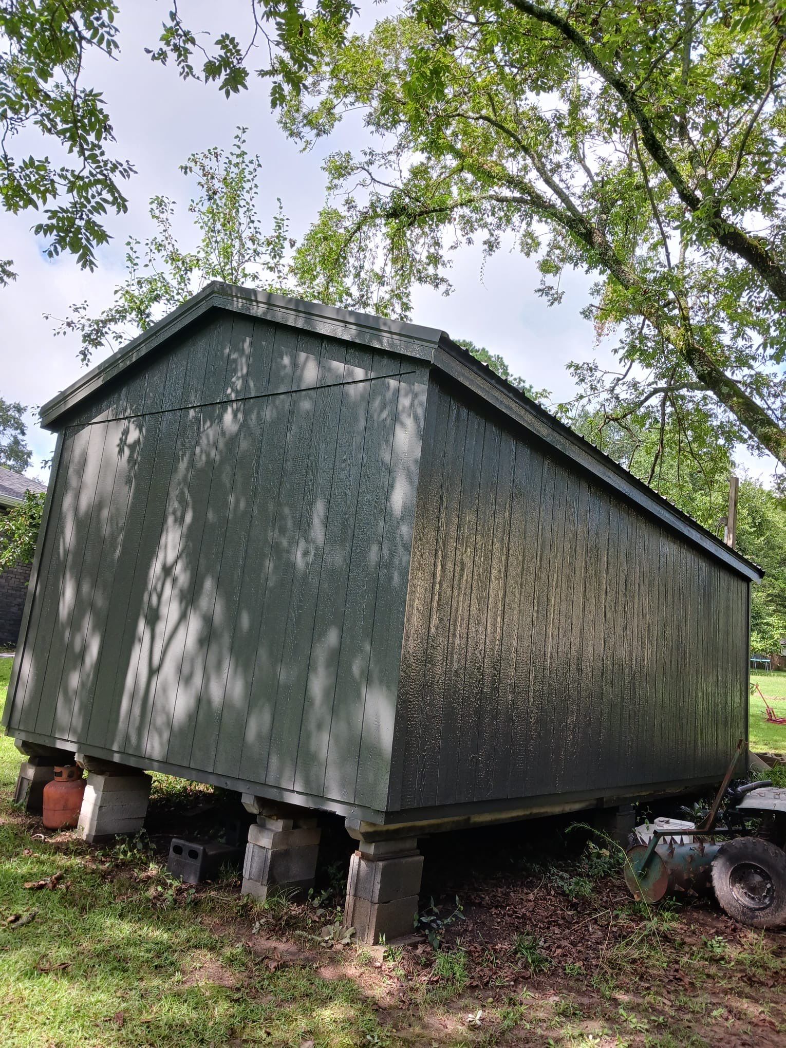 Social Circle Masonry Transformation with Dark Charcoal Exterior Painting by PGP Surface Solutions, LLC