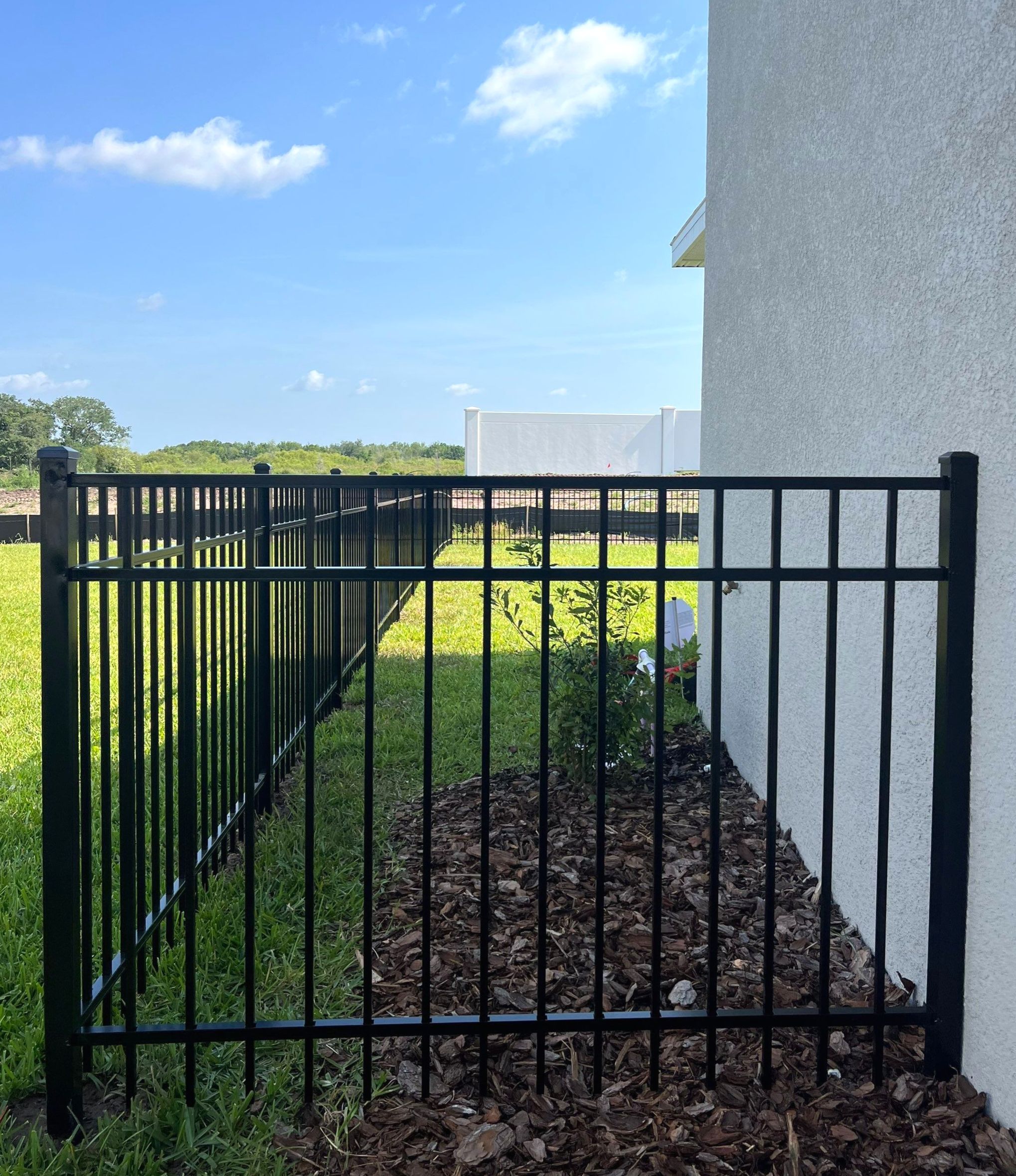 Aluminum Fence Installation using Black 3 Rail Aluminum Fence by Asap fence and gates, LLC