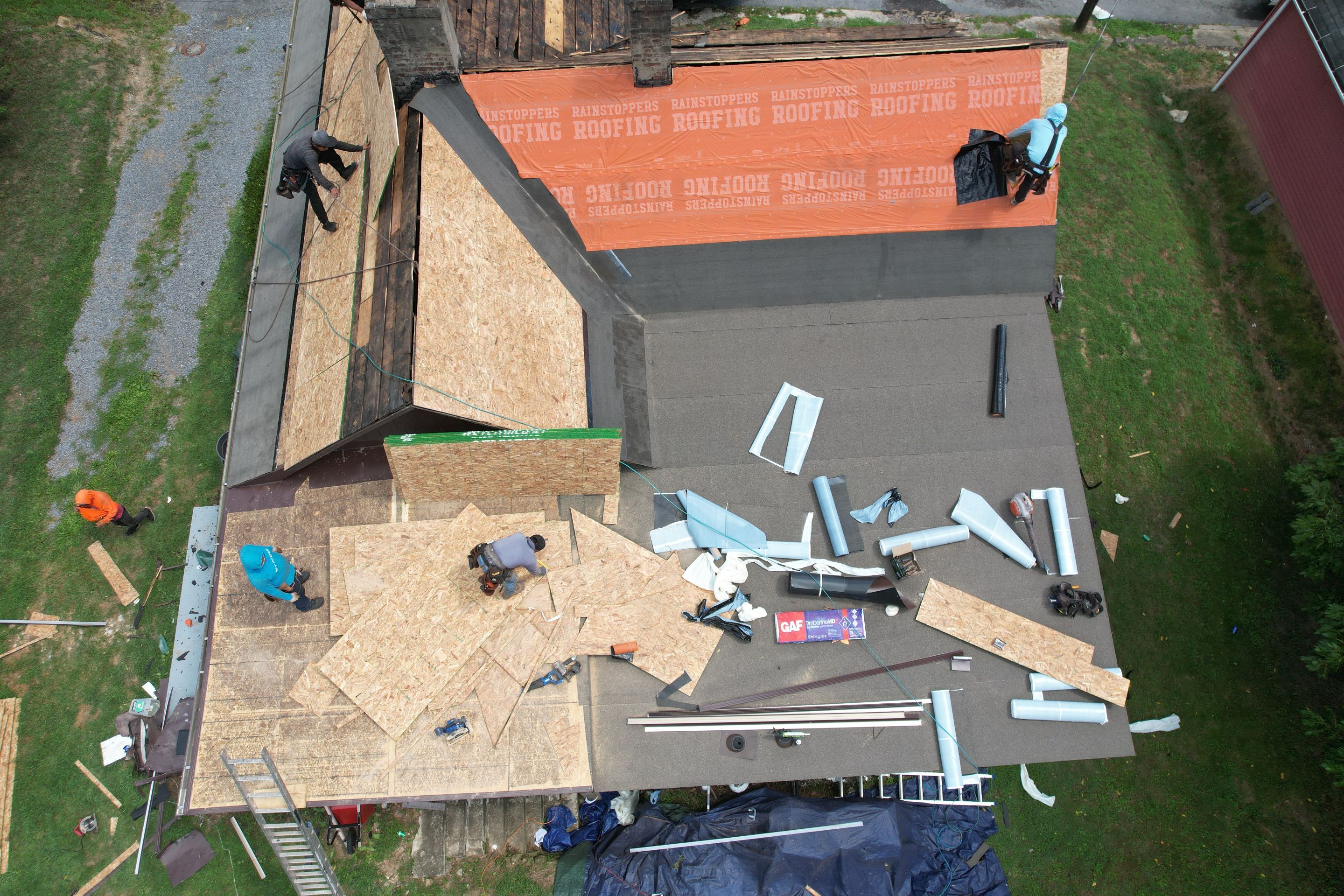 Residential Roofing Installation using GAF Timberline HDZ Weathered Wood by Rainstoppers Roofing