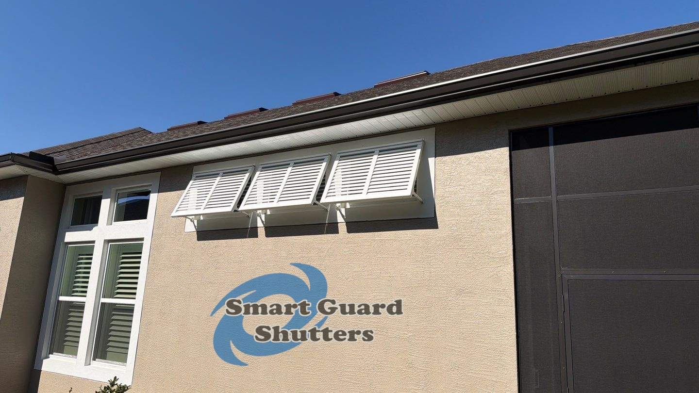Decorative Bahamas in Signal White by Smart Guard Shutters