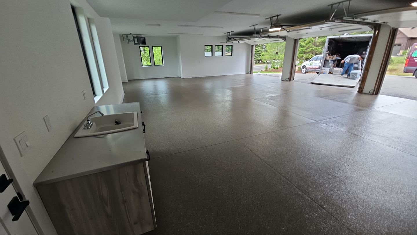 Garage Transformation using Flint 1/4 by Croc Coatings, LLC