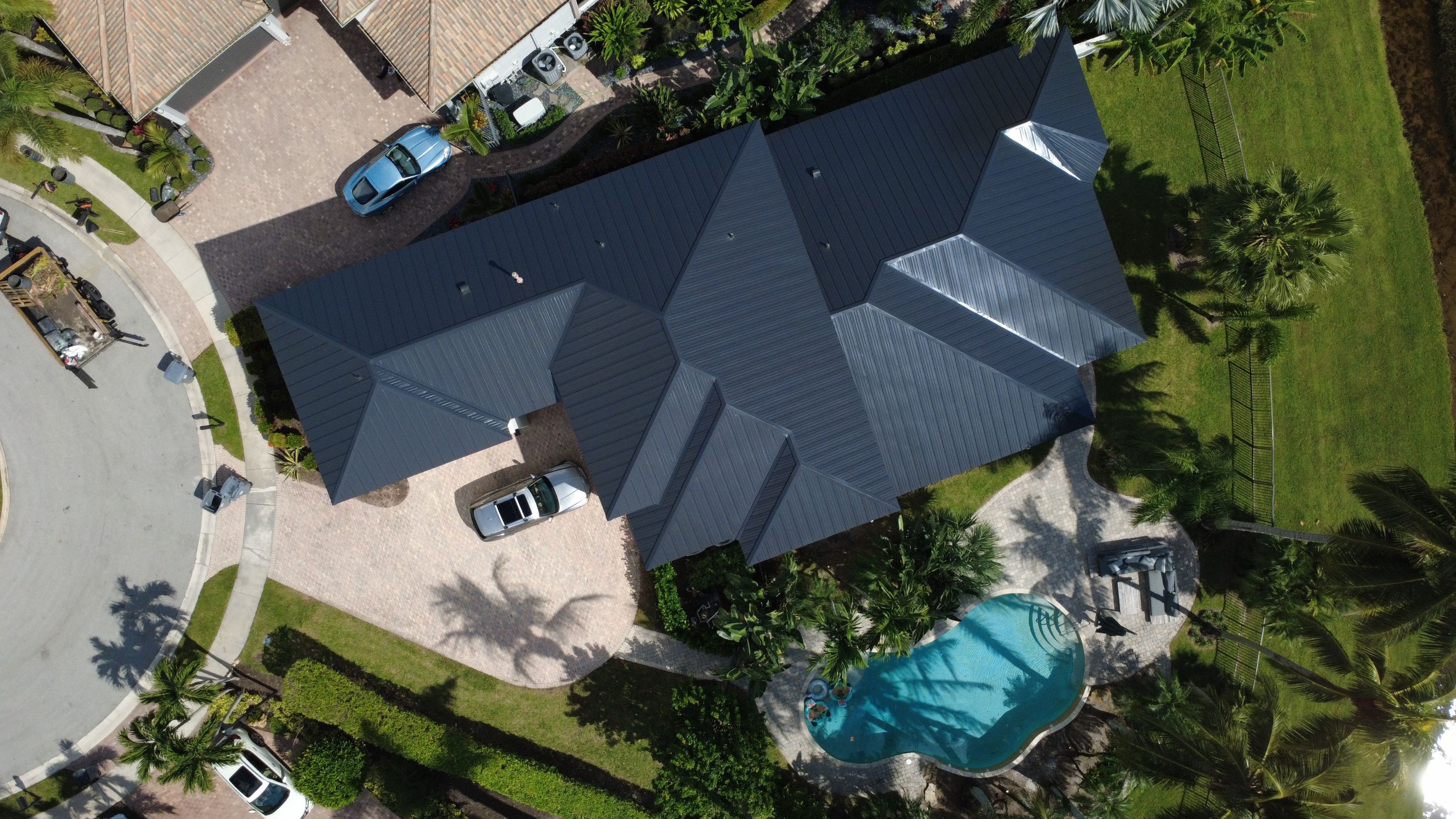 Residential Roofing Installation using 1" Nail strip metal roof by BLUES BROTHERS ROOFING