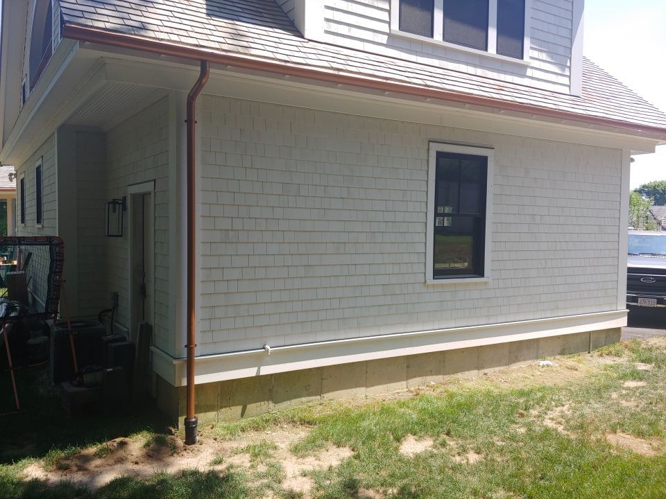 Plymouth, MA Gutter Installation using Coppertone Half Round Aluminum Gutter by Gutter Pro Enterprises