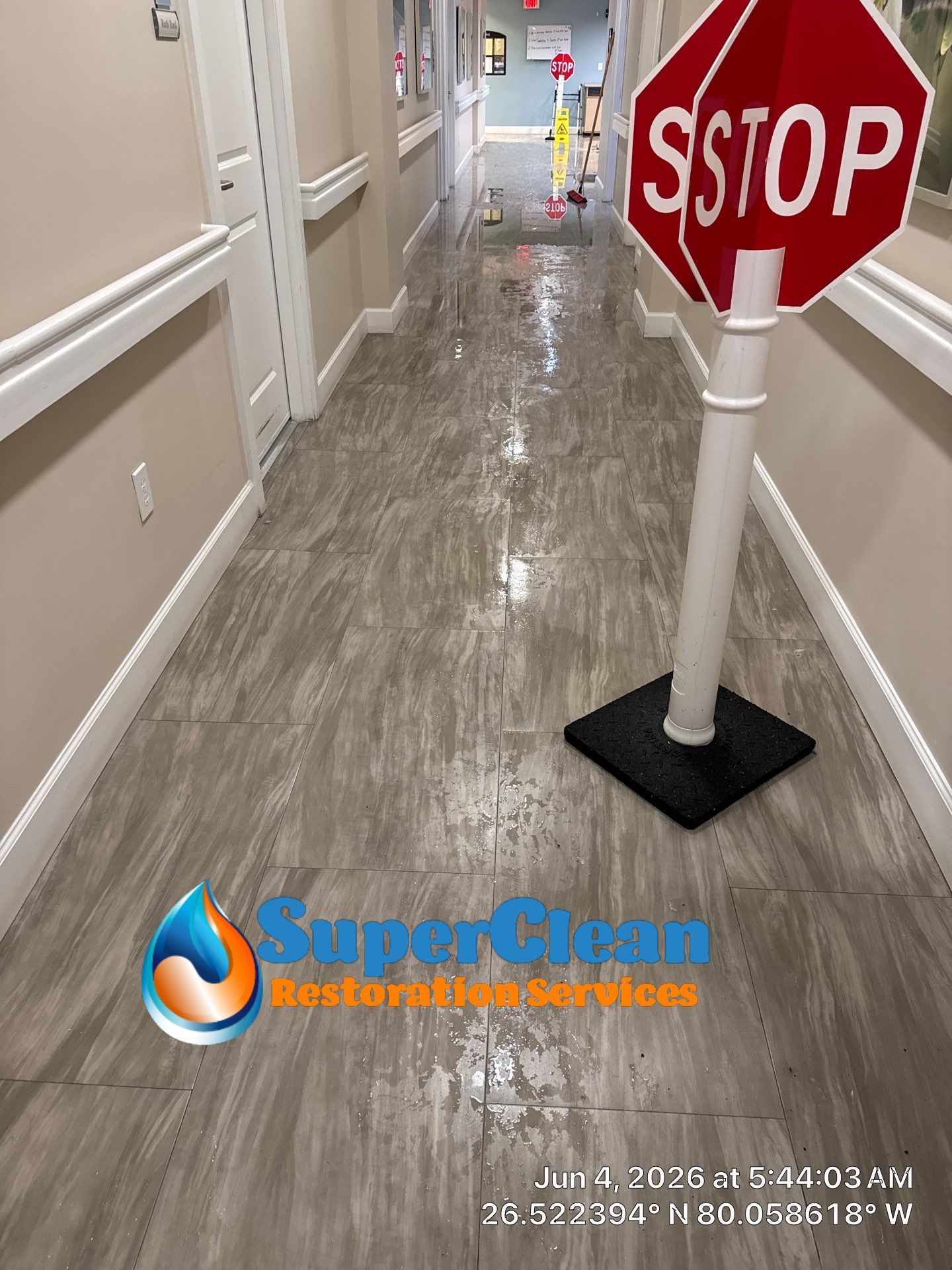 Commercial Water Damage Mitigation and Floor Drying in Boynton Beach by SuperClean