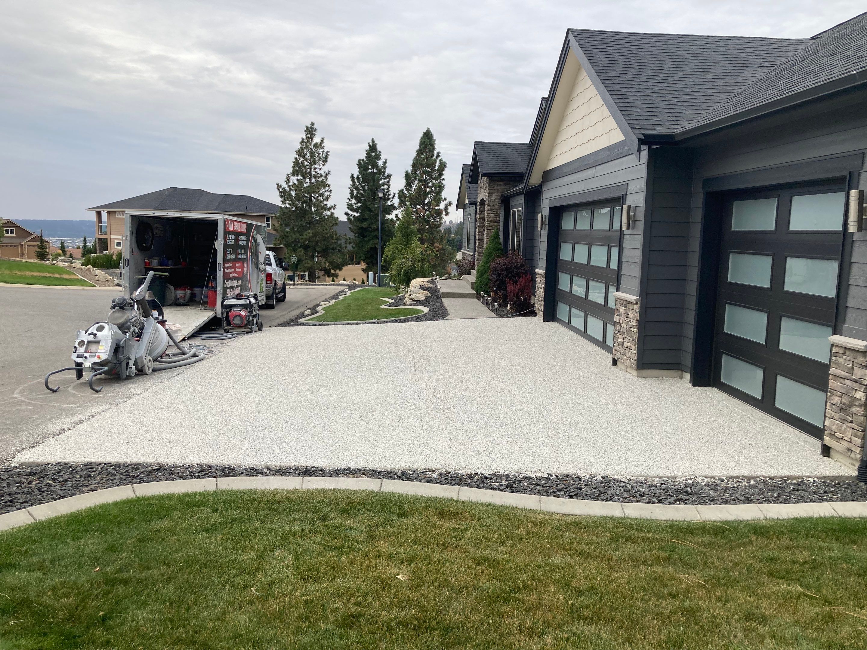 Driveway Transformation using Mediterranean Colorway by Croc Coatings, LLC
