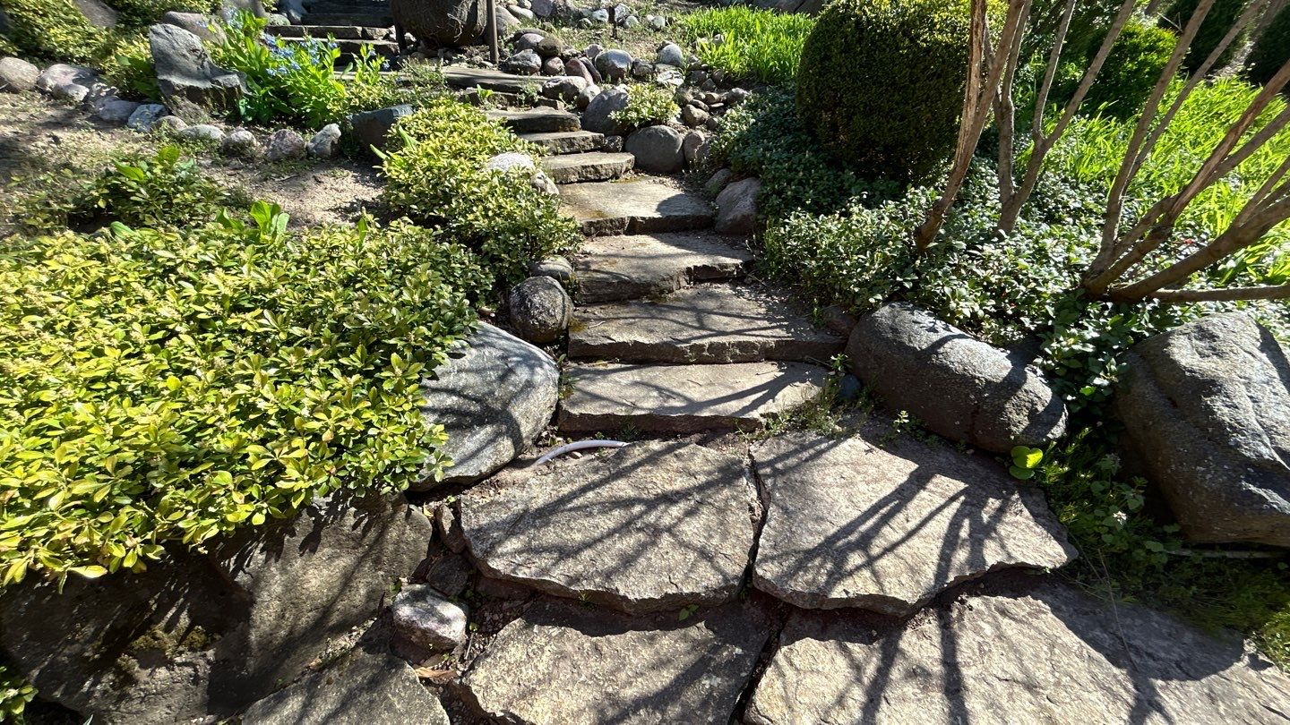 natural stone using Algaecide, soft wash soap by Northern Power Washing LLC.