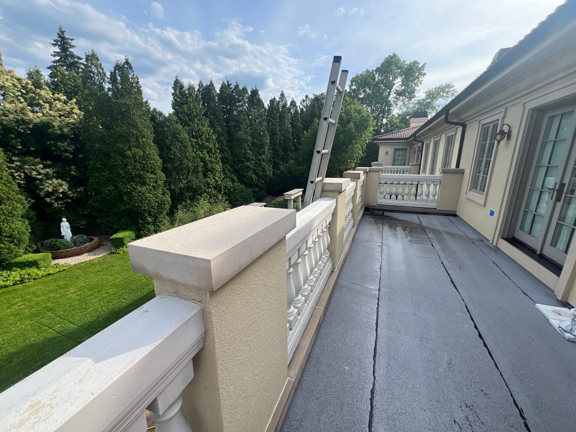 concrete cleaning using Algaecide, soft wash soap by Northern Power Washing LLC.