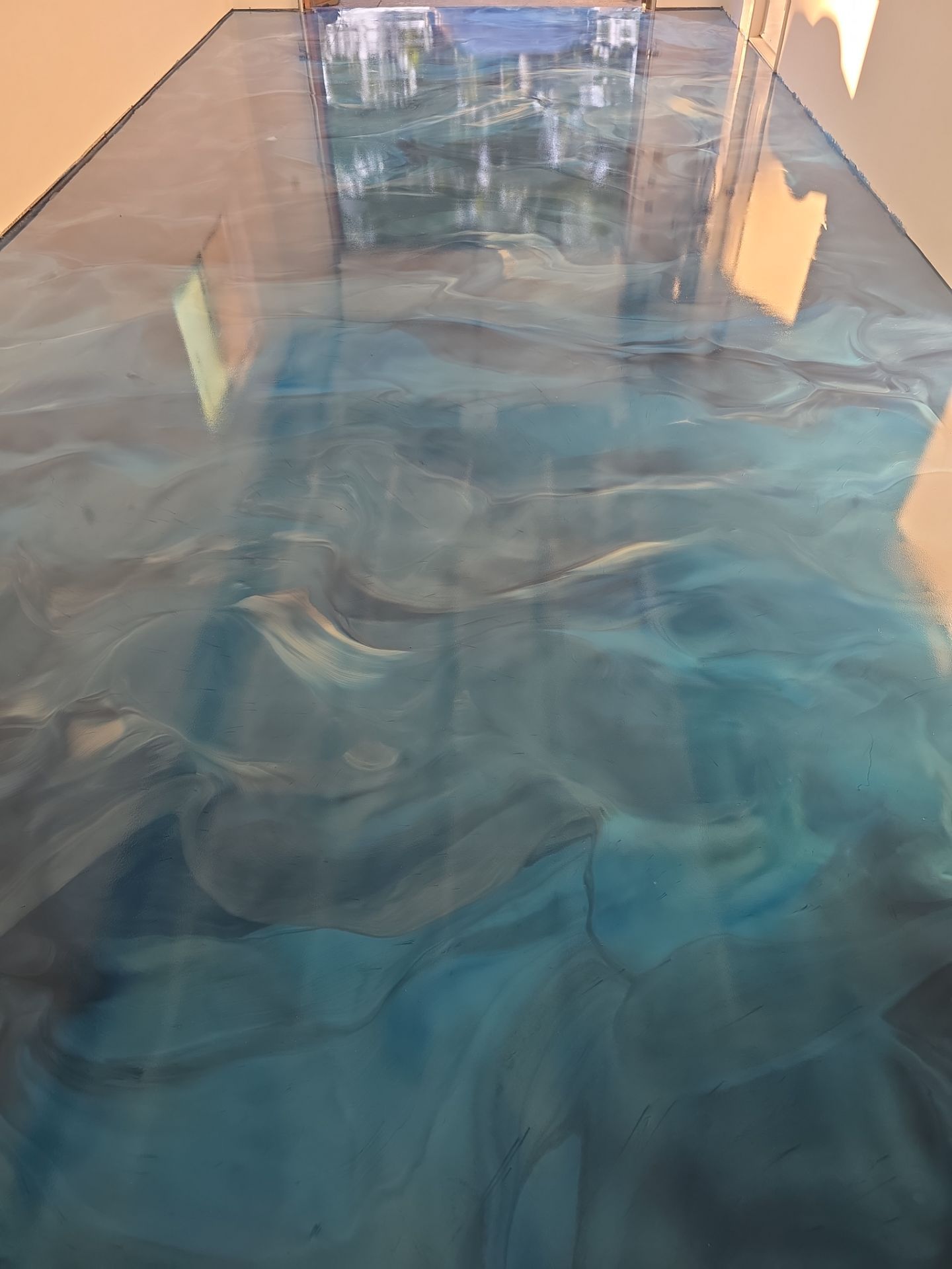 Custom Blue Metallic Epoxy Floor Coating for Atascadero Garage by MGP Coatings