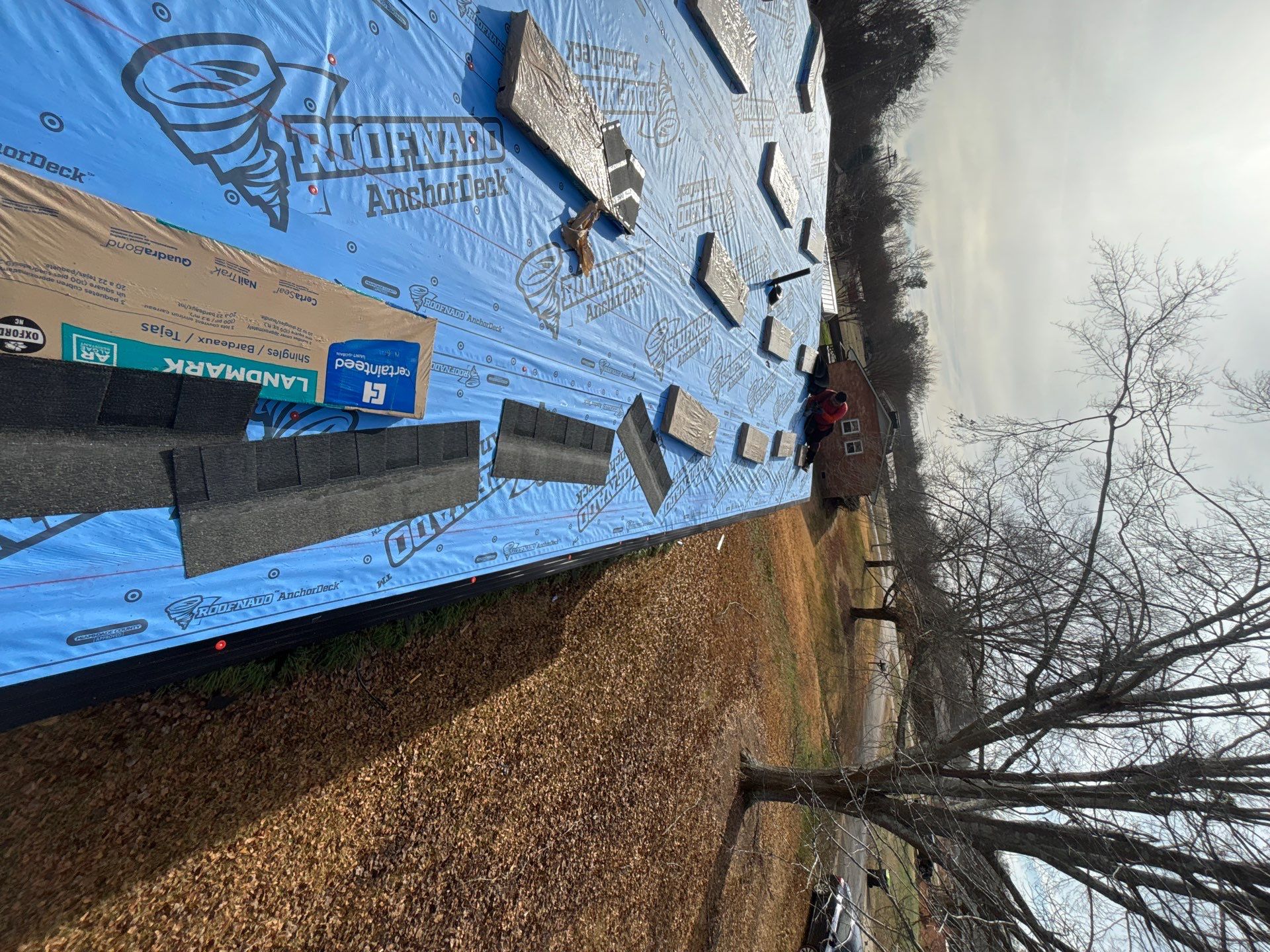 CertainTeed Landmark Moire Black Architectural Shingles on Inman SC Brick Ranch Home by Roofers LLC