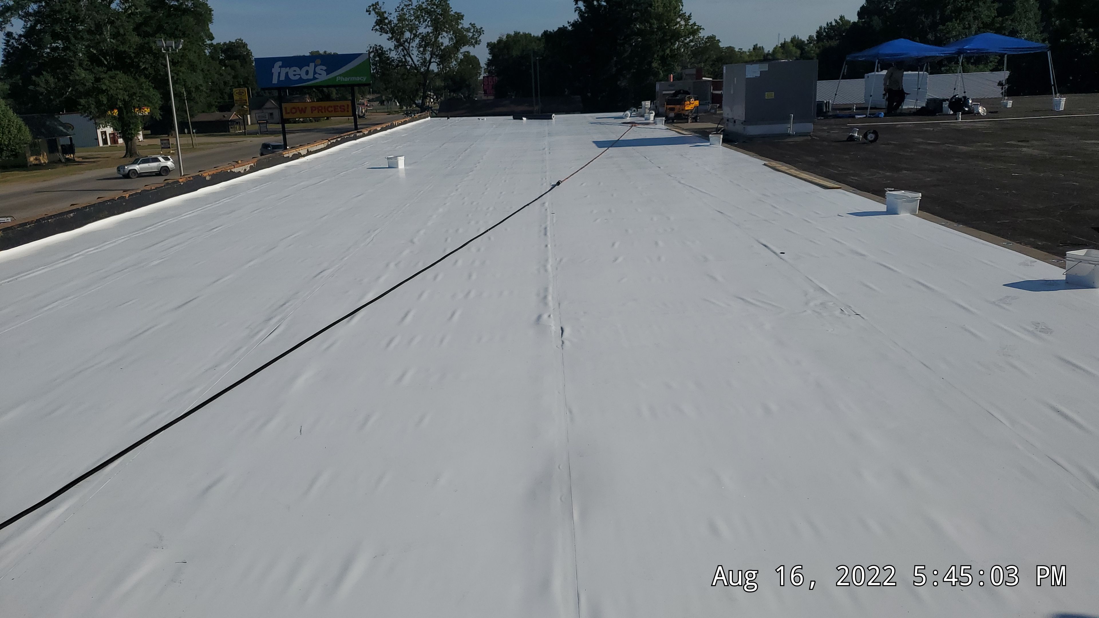 Commercial Roofing Installation using 50 mil PVC by Hostetler Roofing