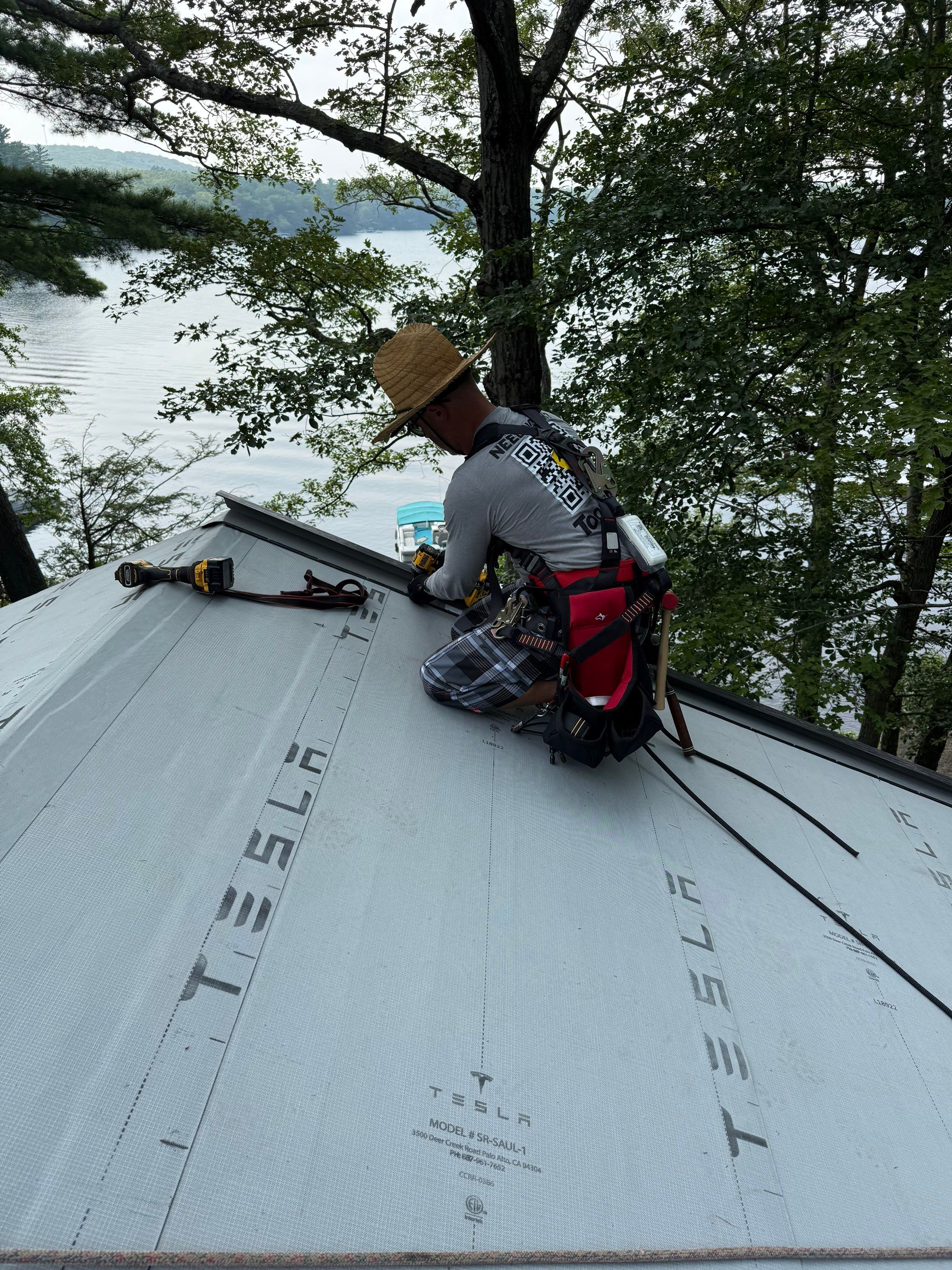 Stunning Tesla Solar Roof Cabin in the Woods by American Home Contractors