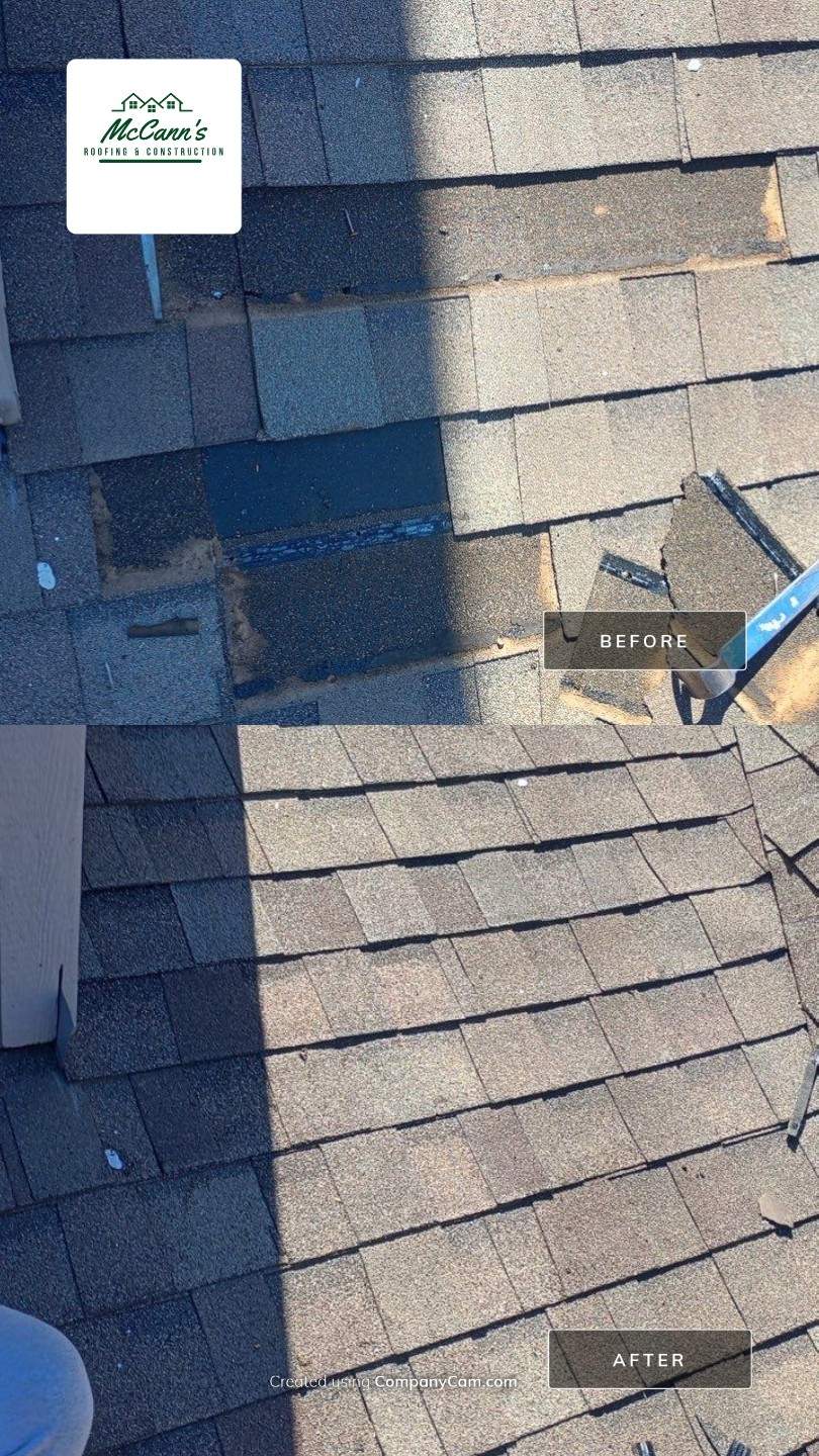 roof repair in Luther by McCann's Roofing and Construction