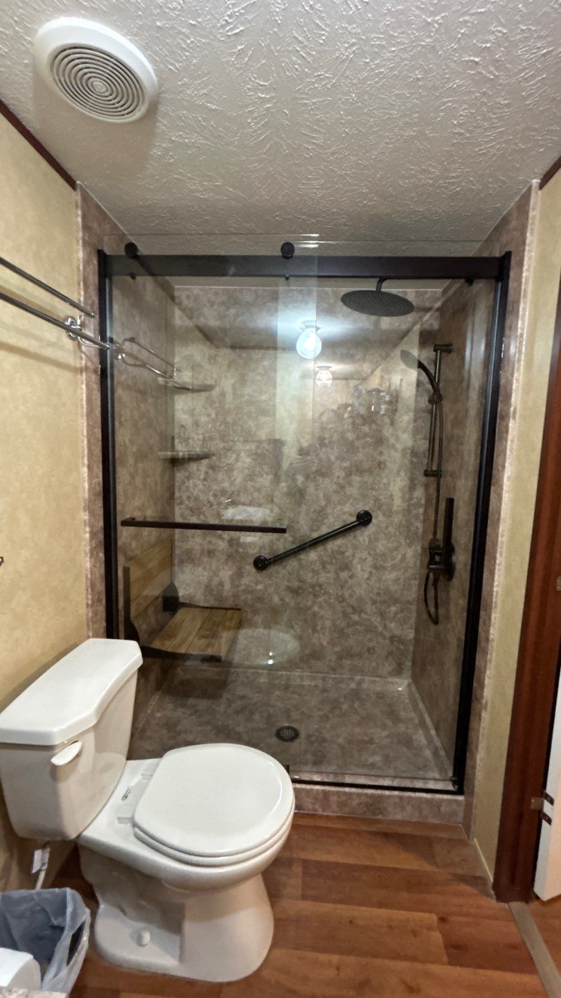 Tub to Shower in River Rock by BathPlanet SW Virginia