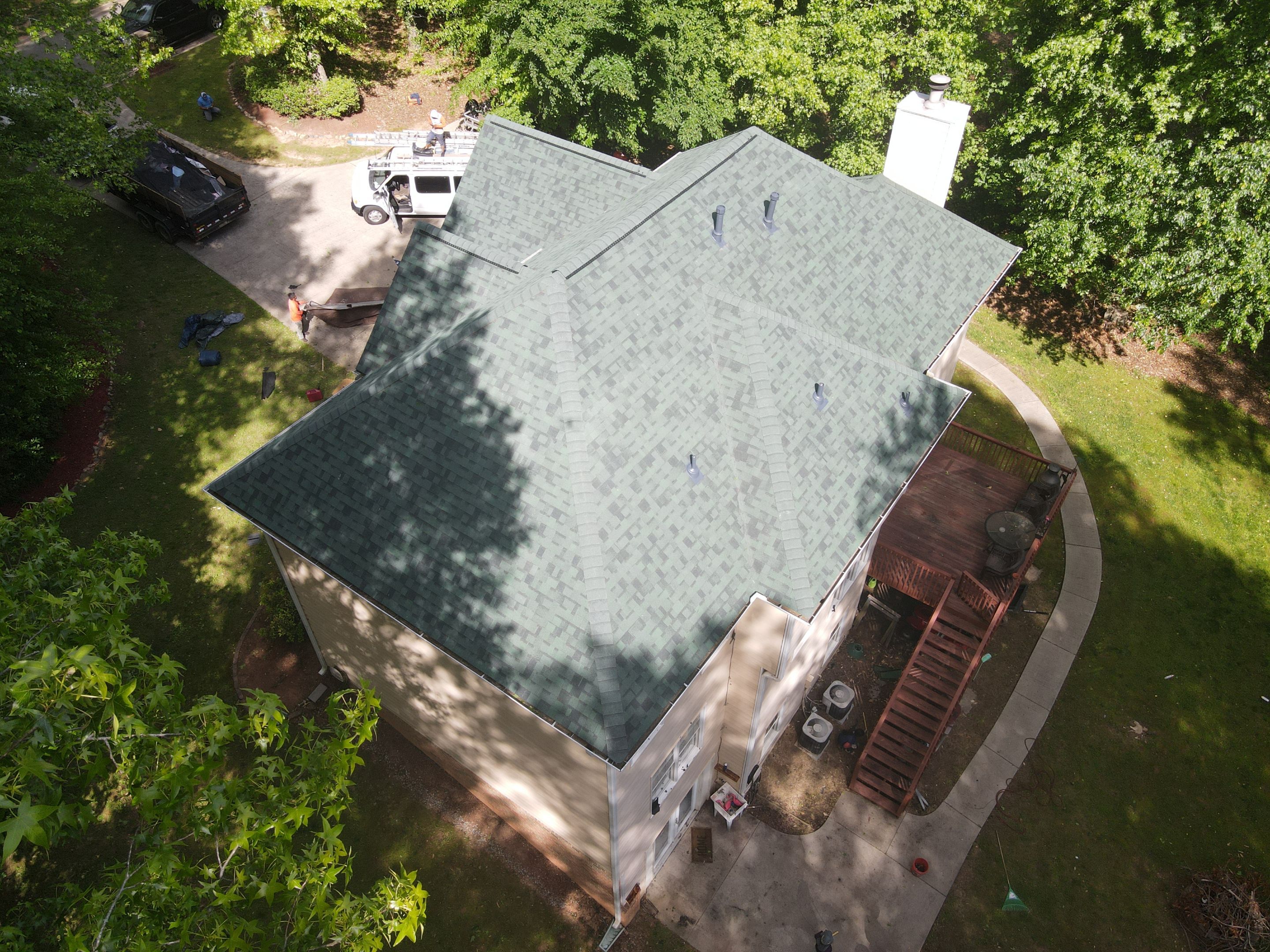 Residential Roofing Installation using Owens Corning Chateau Green  by Inspector Roofing and Restoration