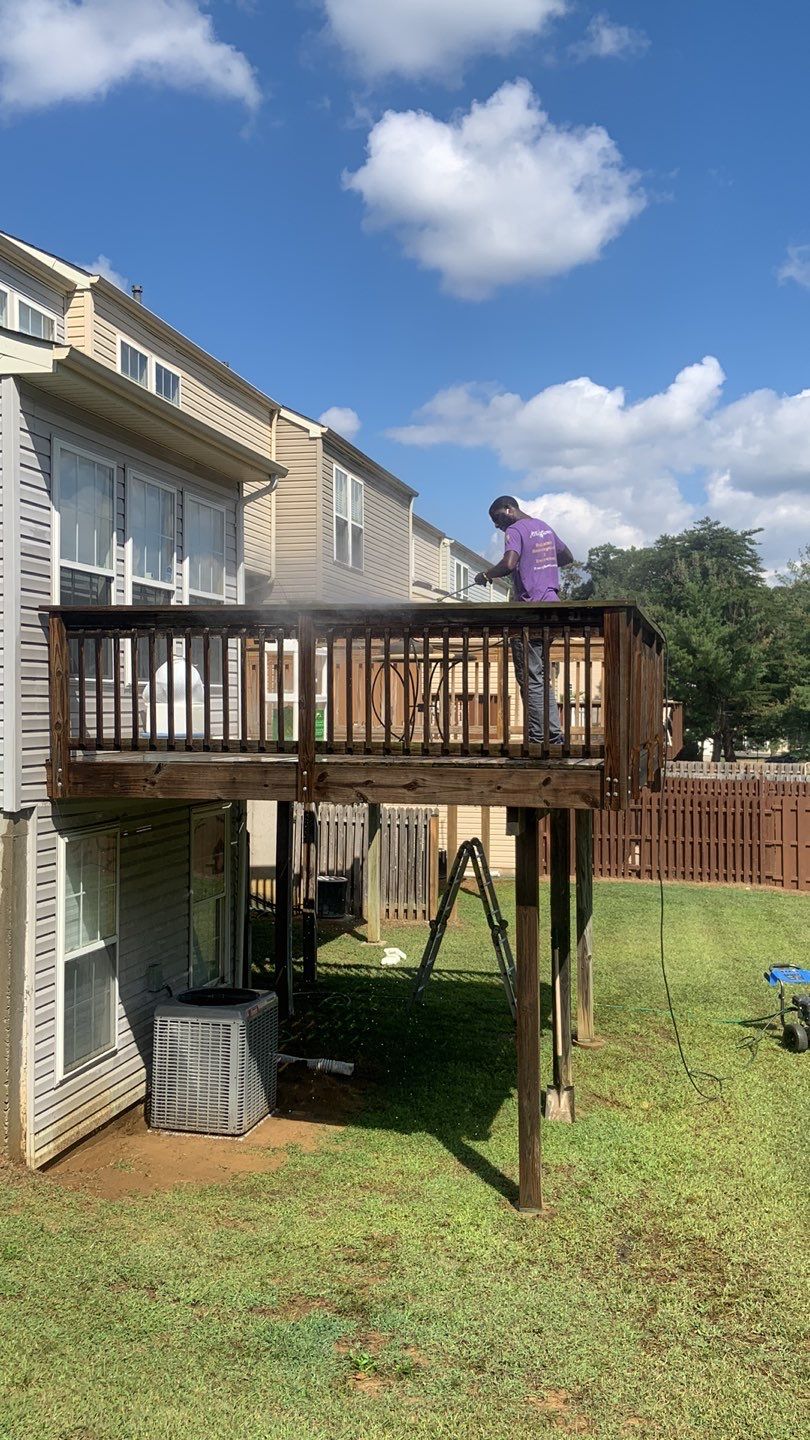 Deck Refinishing using Powerwasher by A1 NERDY HOMES LLC