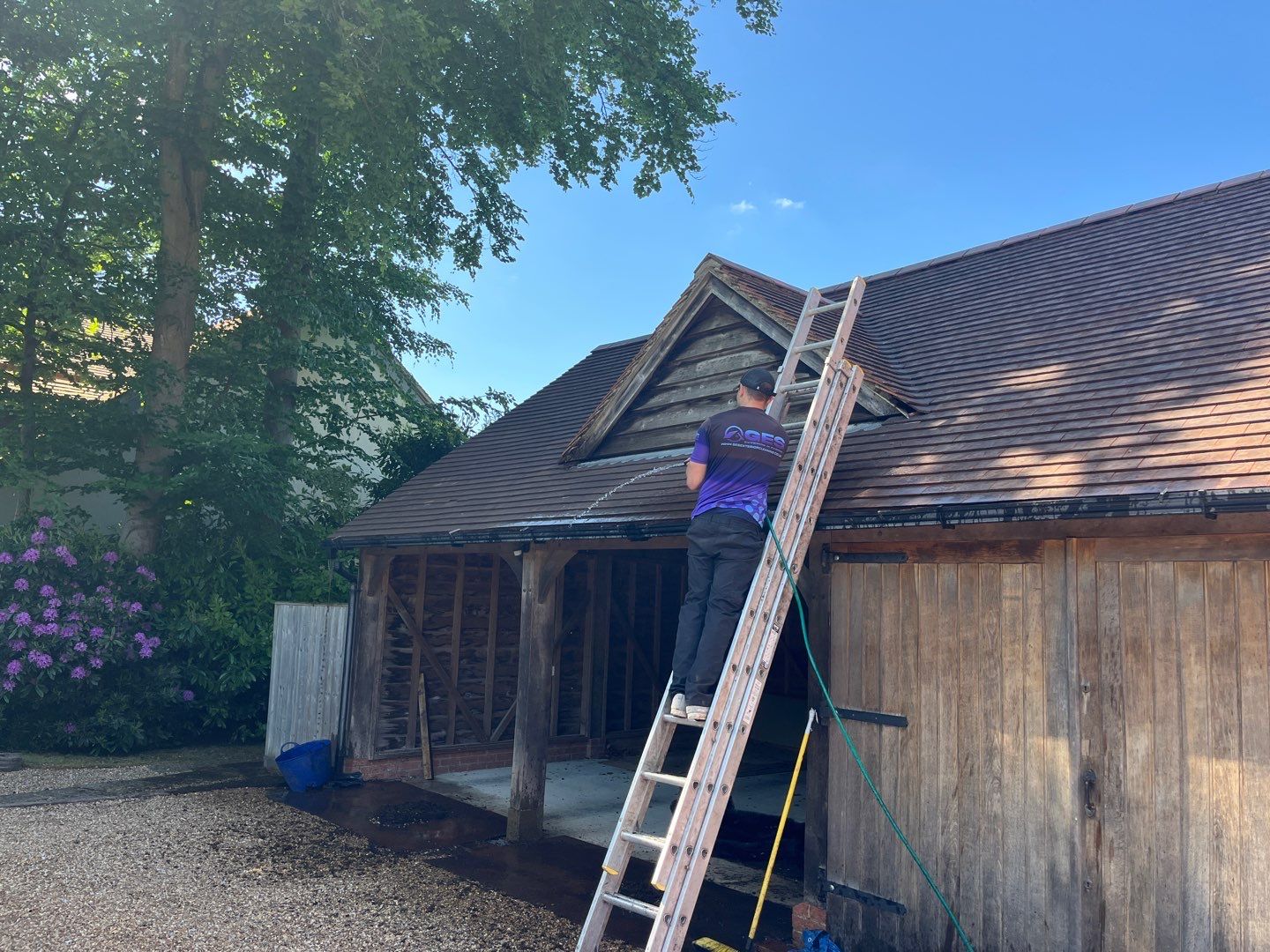 Roof Clean - Moss Removal - Gutter Clean using Honda 15lpm Low Pressure Washing Machine by Ges Exterior Cleaning ltd