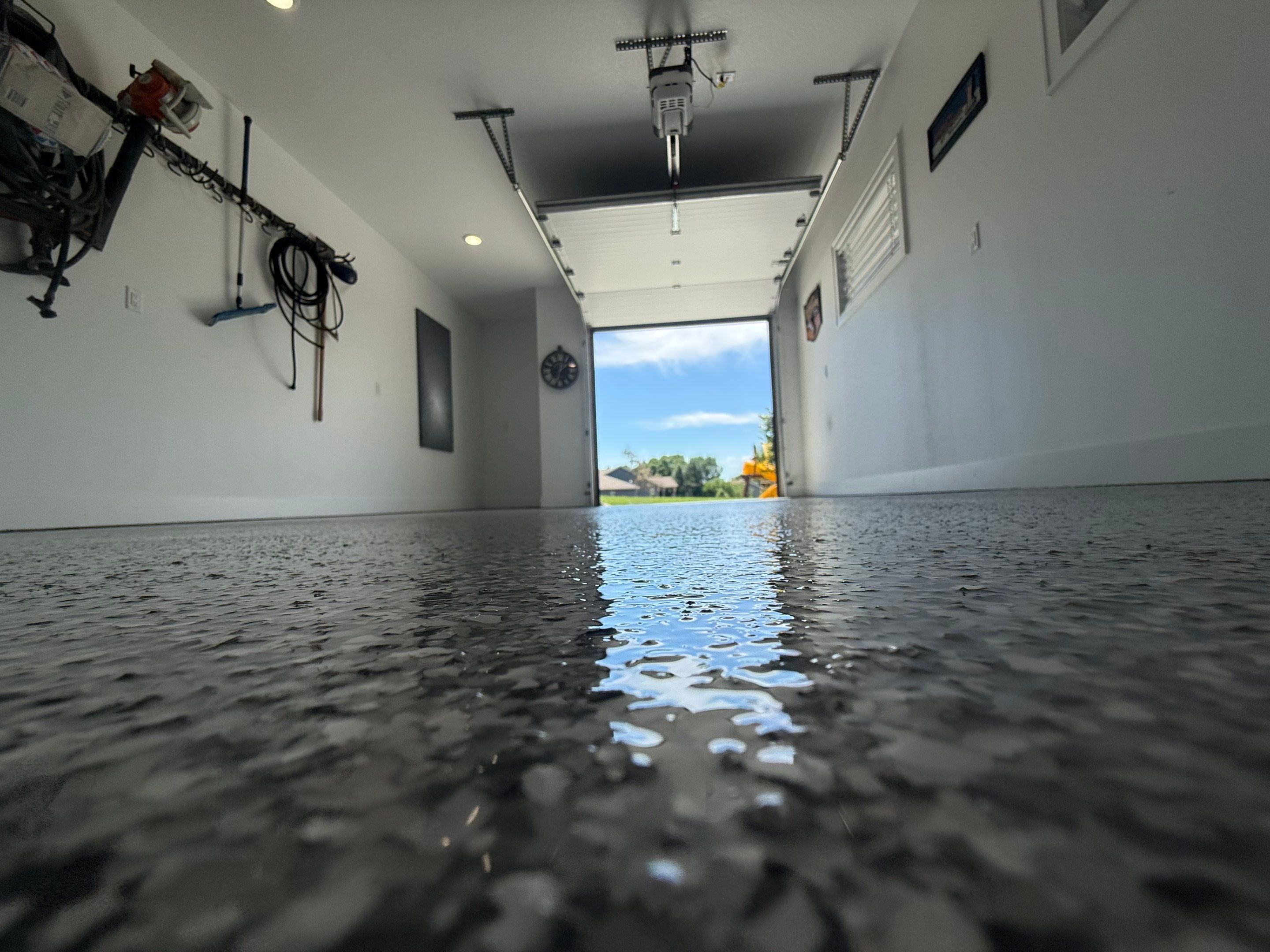 Gravel Flake Garage Floor Coating in Yankton by Select Painting, Coatings & Garage Cabinets