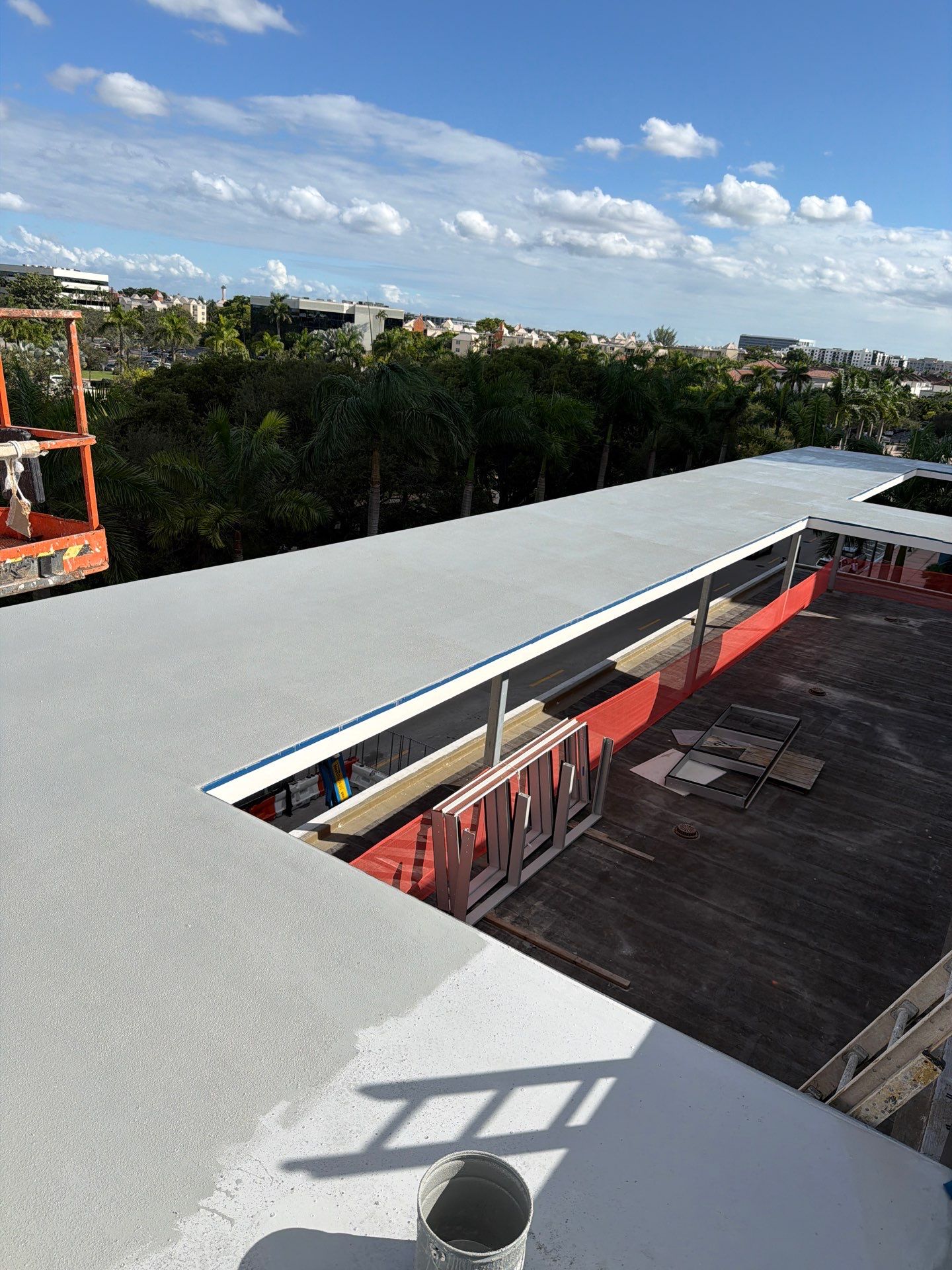 Commercial Roofing Installation with Soprema Membrane at Doral Library by AJF ROOFING INC