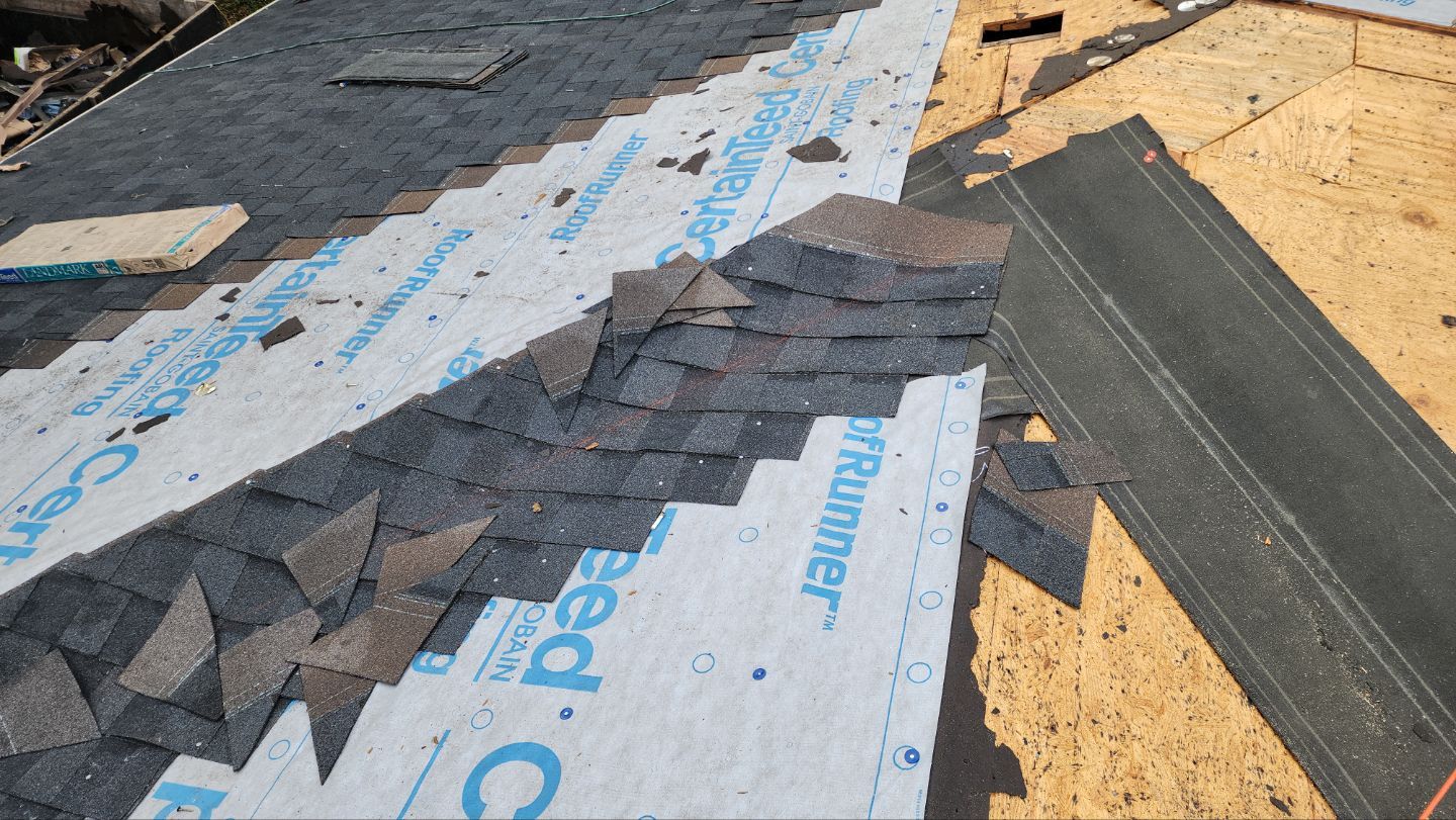 Residential Roofing Installation using Certainteed Landmark Moire Black by Galvan Roofing and Construction
