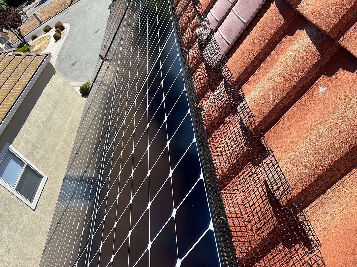 Solar Panel Bird Proofing using Critter Guard Mesh by All One Solar Shine
