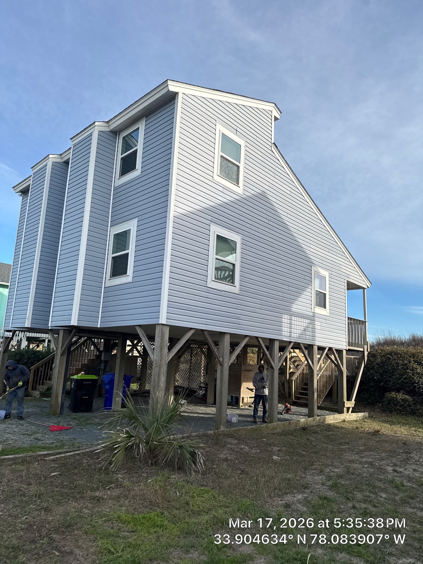 Oak Island FORTIFIED Roof Replacement with CertainTeed Landmark PRO Coastal Blue by RGR Construction and Roofing, LLC