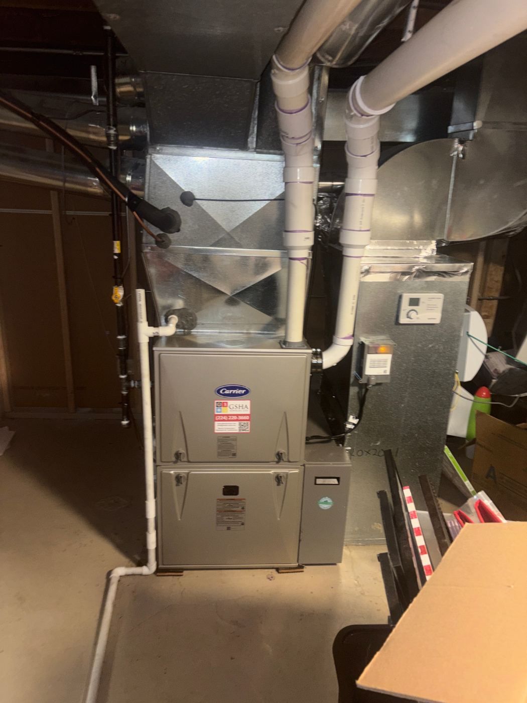 Carrier Performance 97 Furnace & Comfort 14 Air Conditioner Installation – Woodstock, IL | GSHA Services, LTD by GSHA Services LTD