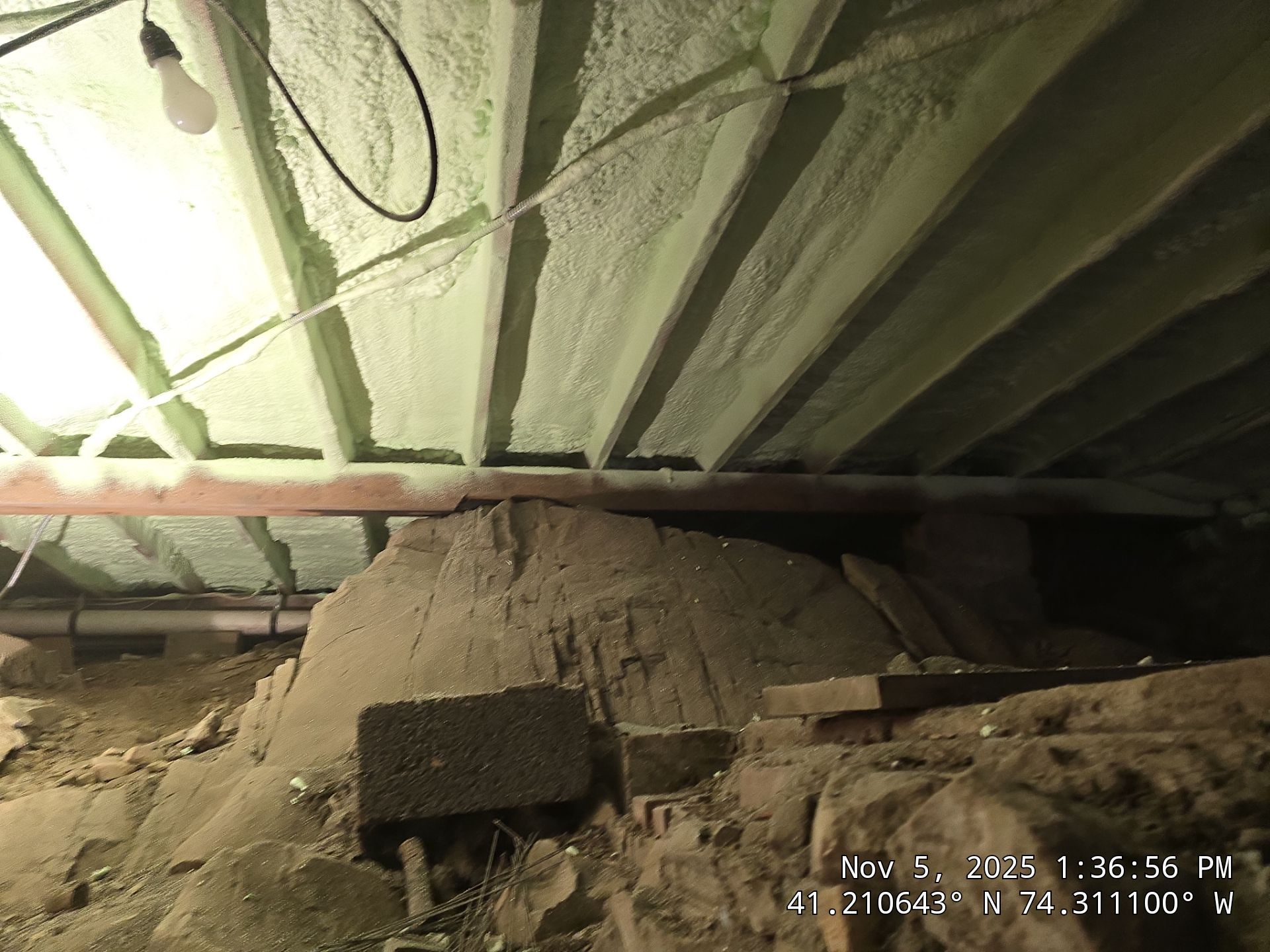 Basement Ceiling using Closed Cell Spray Foam by NYS Foam & Energy