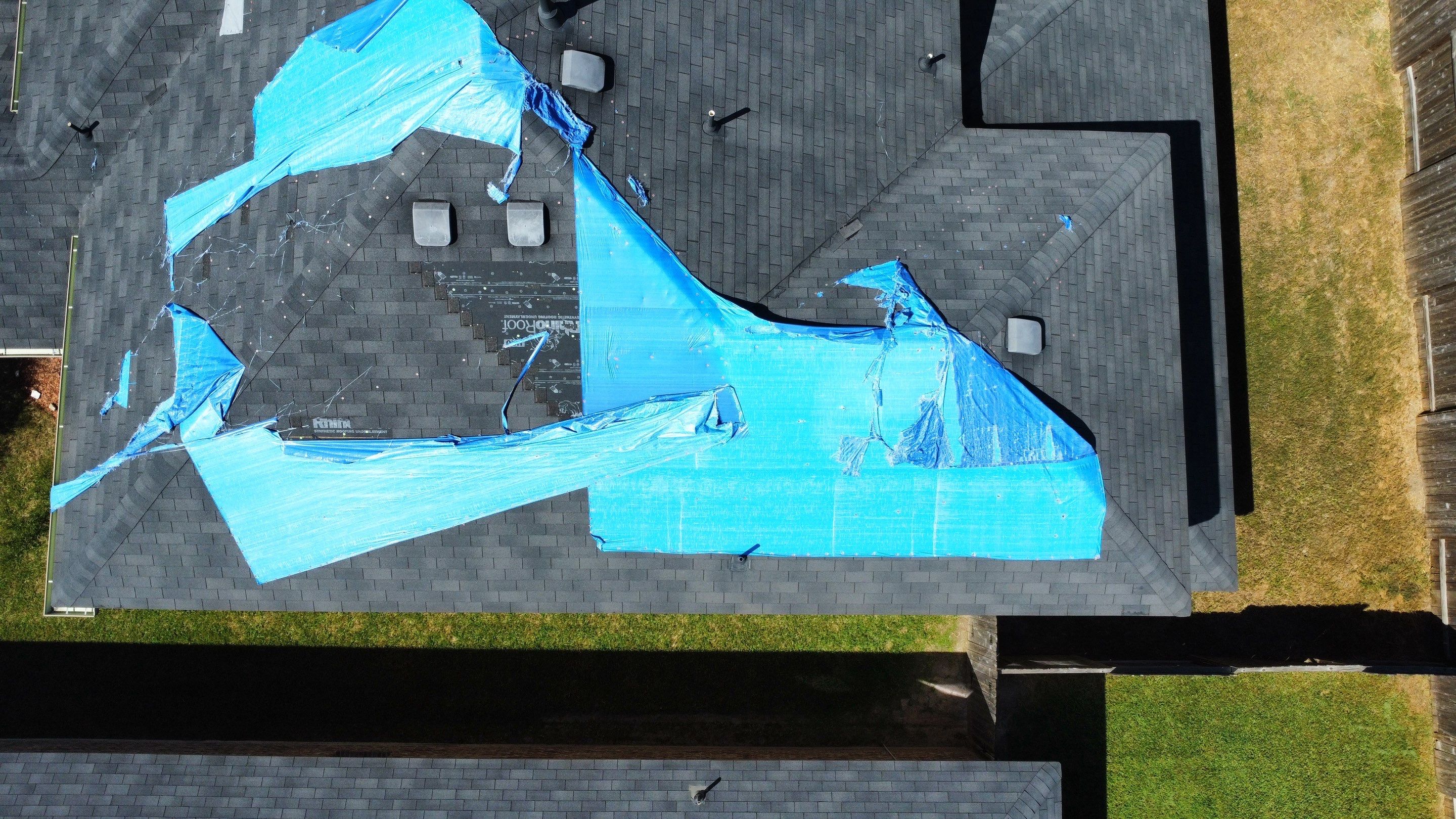 Reroof after Hurricane Beryl by Berry Good Roofing 