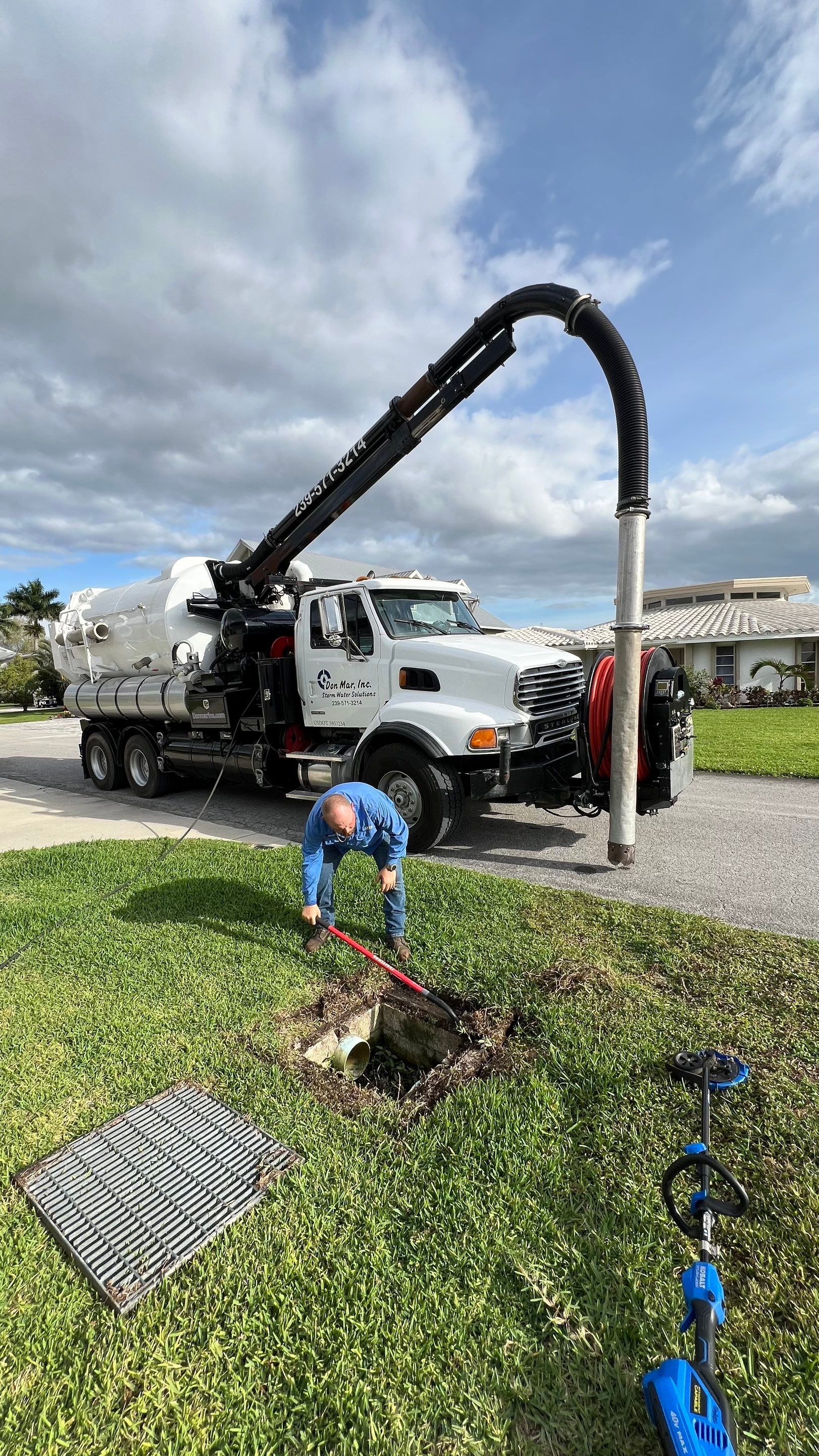 Naples Private Airport Community Catch Basin Cleaning by APS Power & Water