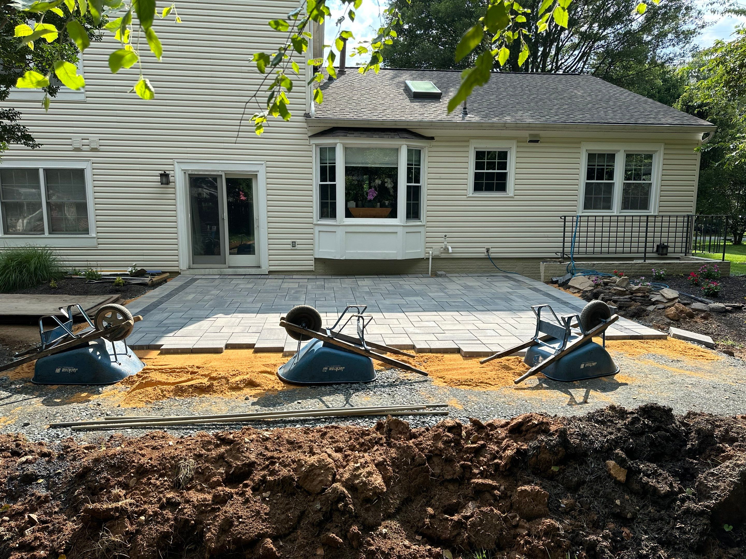 Backyard Transformation using Techo-Bloc Pavers by The Smet Companies, LLC
