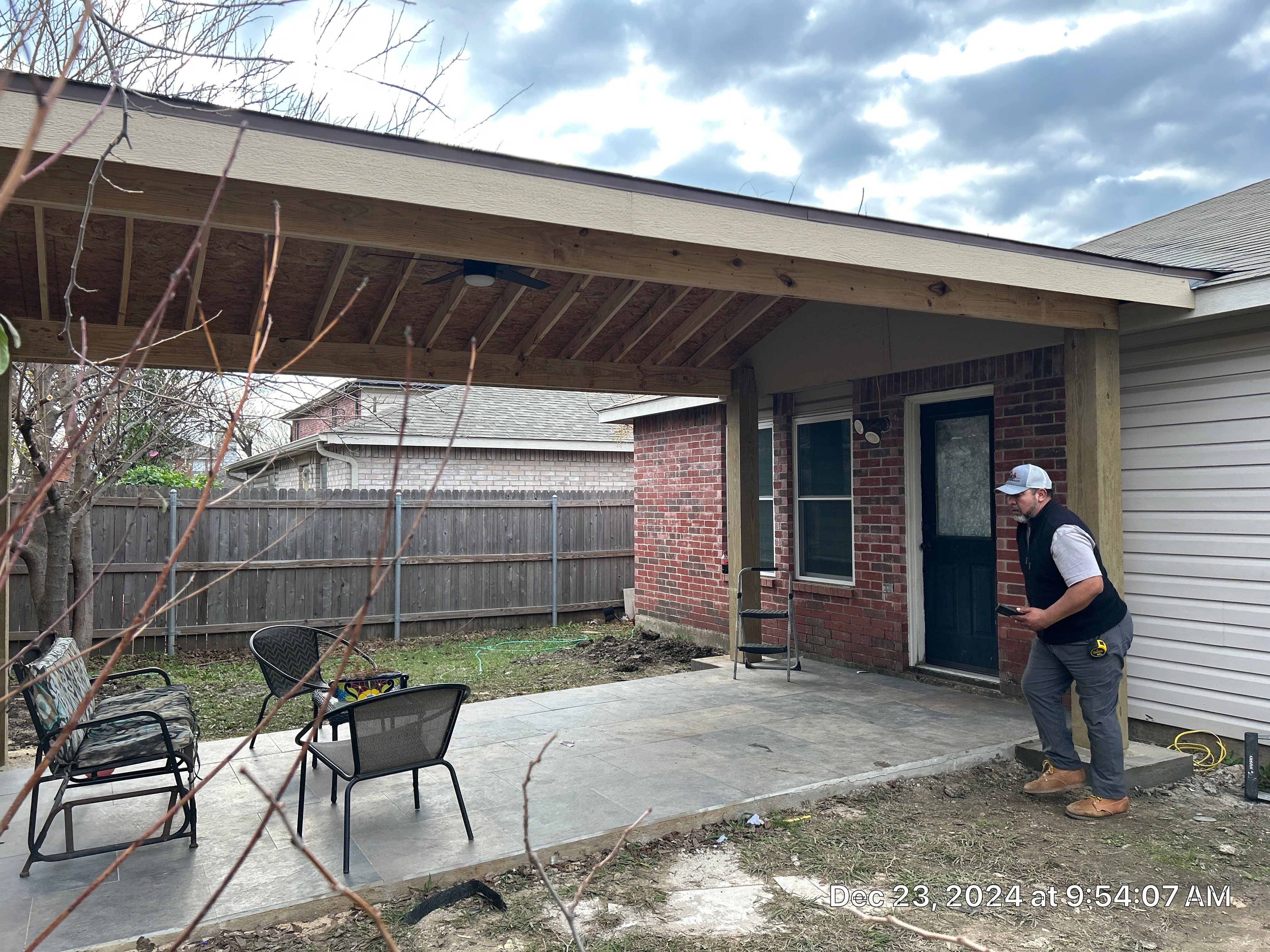 Custom Porch Installation in Mesquite TX by road roofing llc