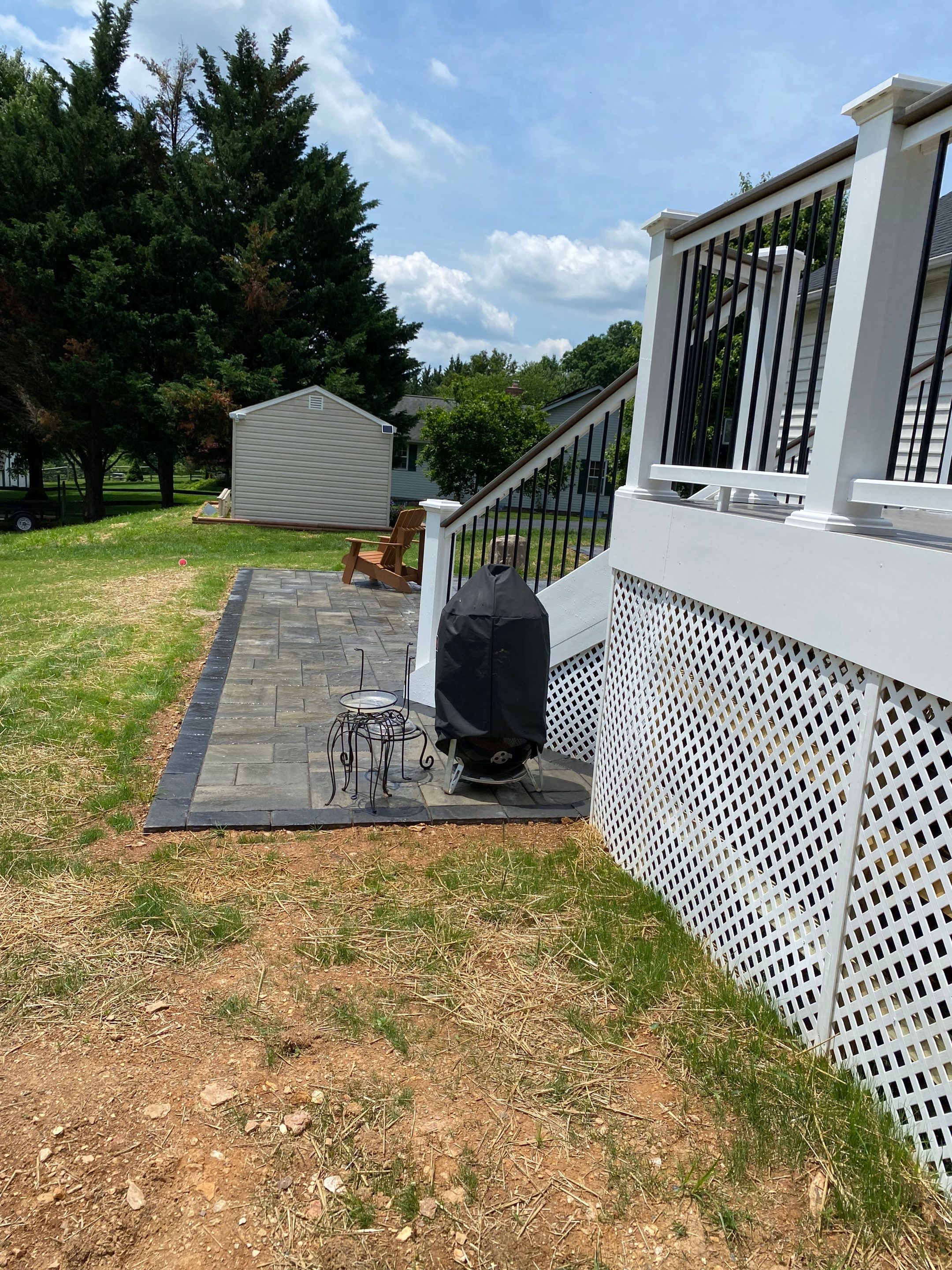 Backyard Transformation using Techo-Bloc Pavers by The Smet Companies, LLC