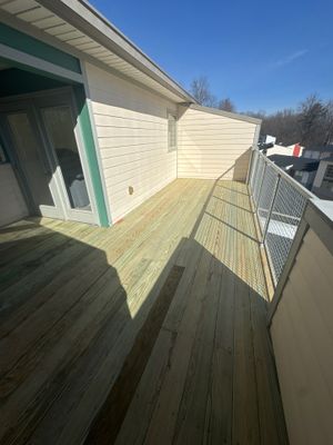 Atlanta Elevated Pressure-Treated Deck Installation With Mesh Railings