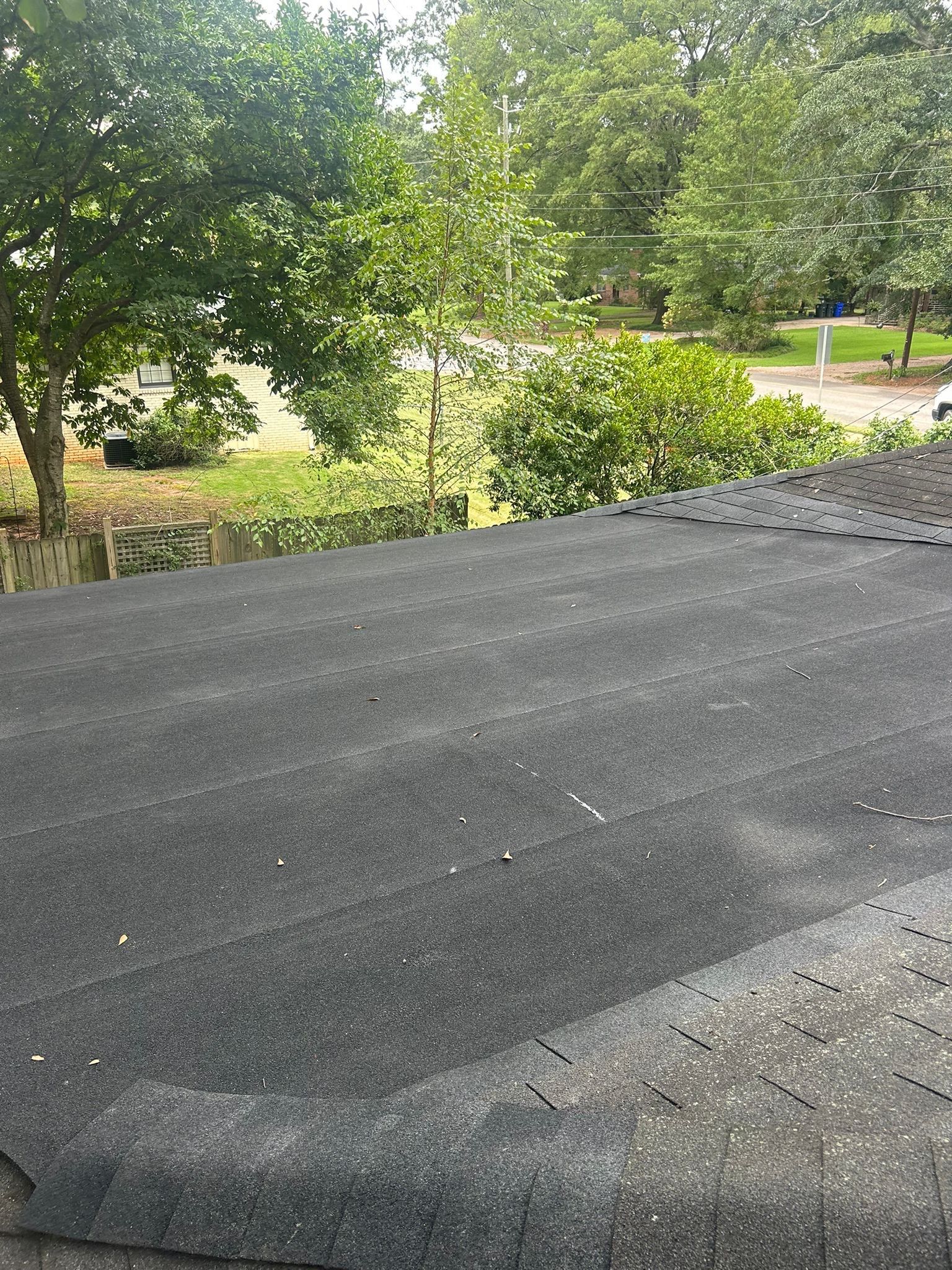 Back Porch Roof Replacement in Crestline (Charcoal) by The Roofing Dudes
