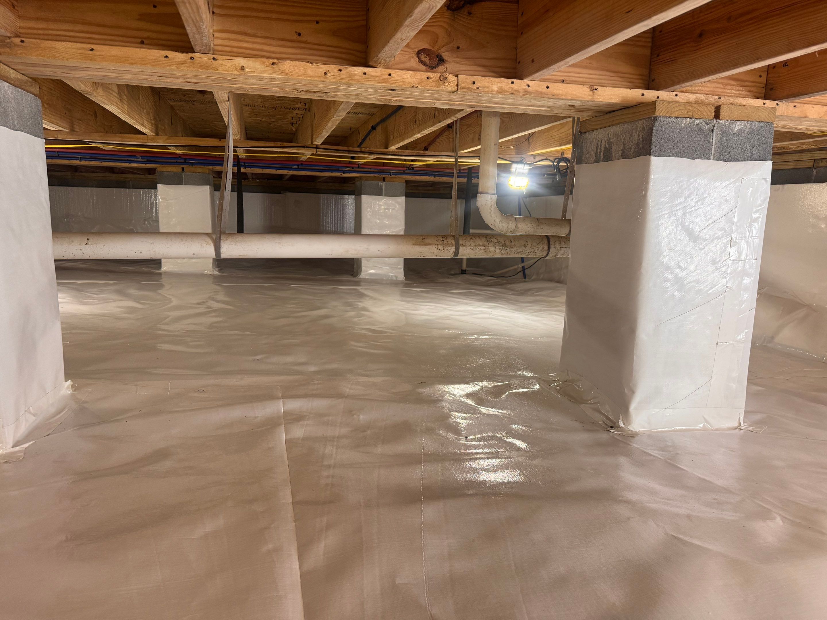 Premium Encapsulation with 20Mil, Borafoam insulation and Light System. by Impact Crawlspace