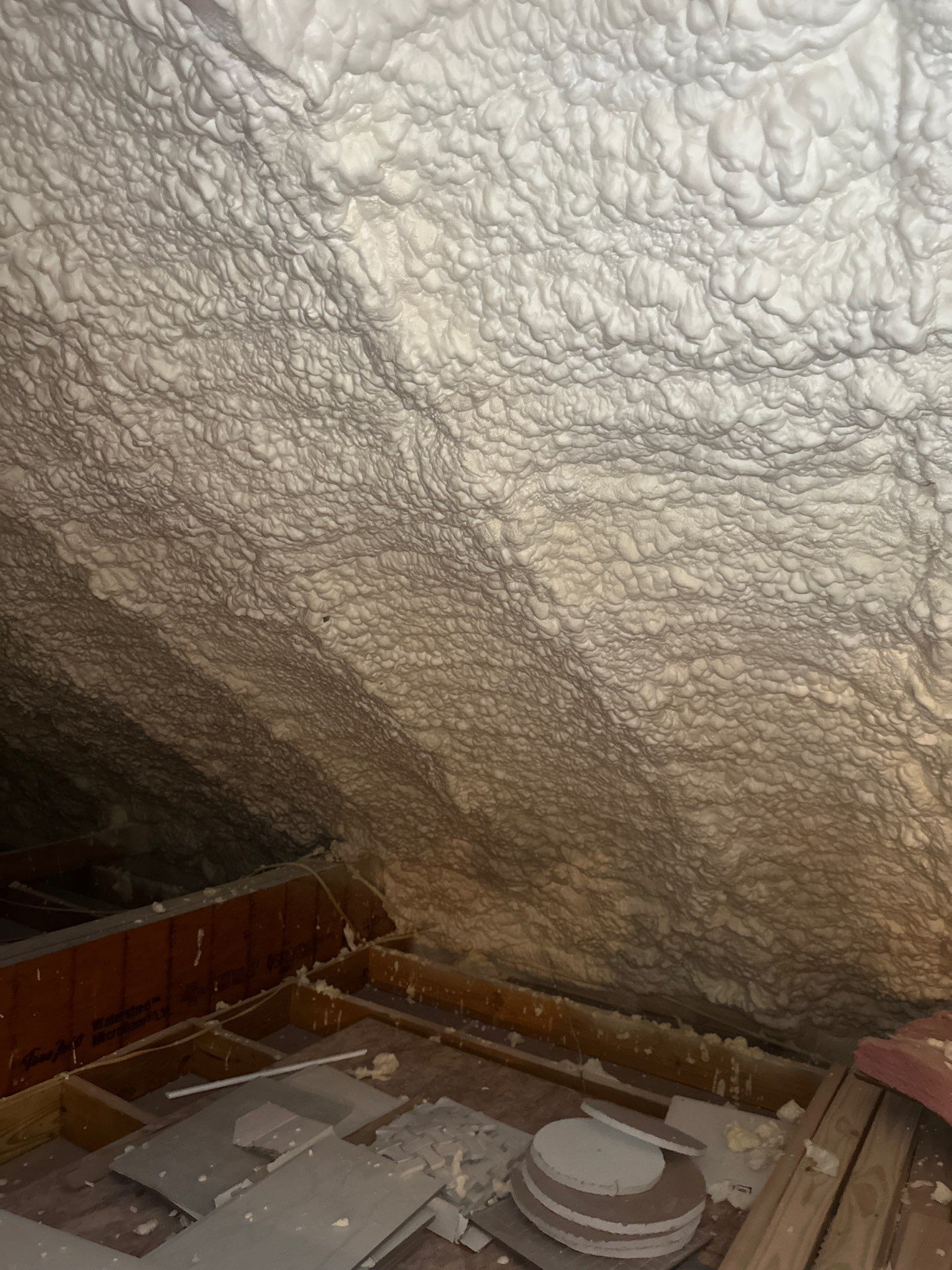 Spray foam insulation removal & re spray by Apex Insulation Solutions