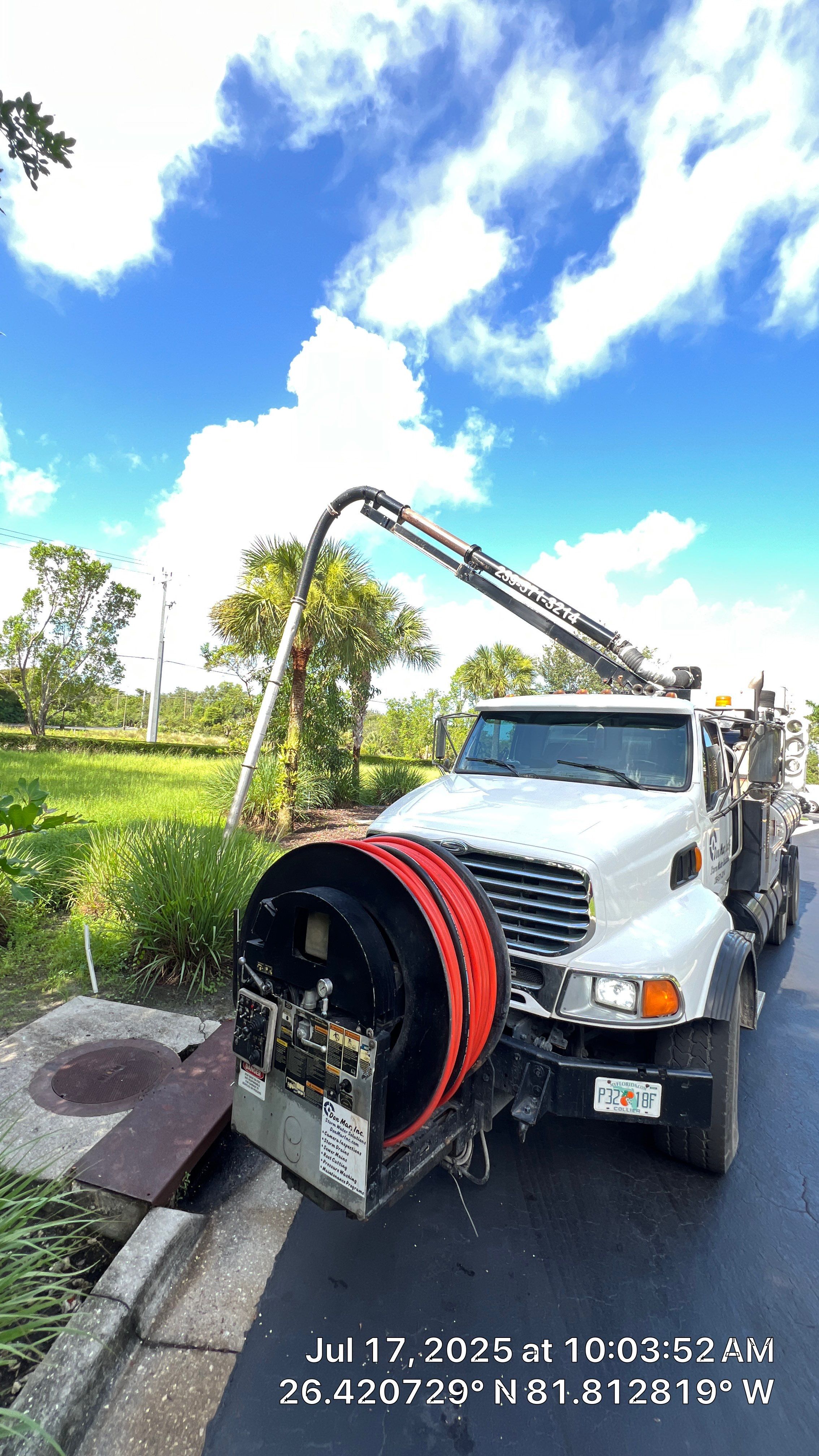 Catch Basin Cleaning with 1 Tom Plumber in Estero by APS Power & Water