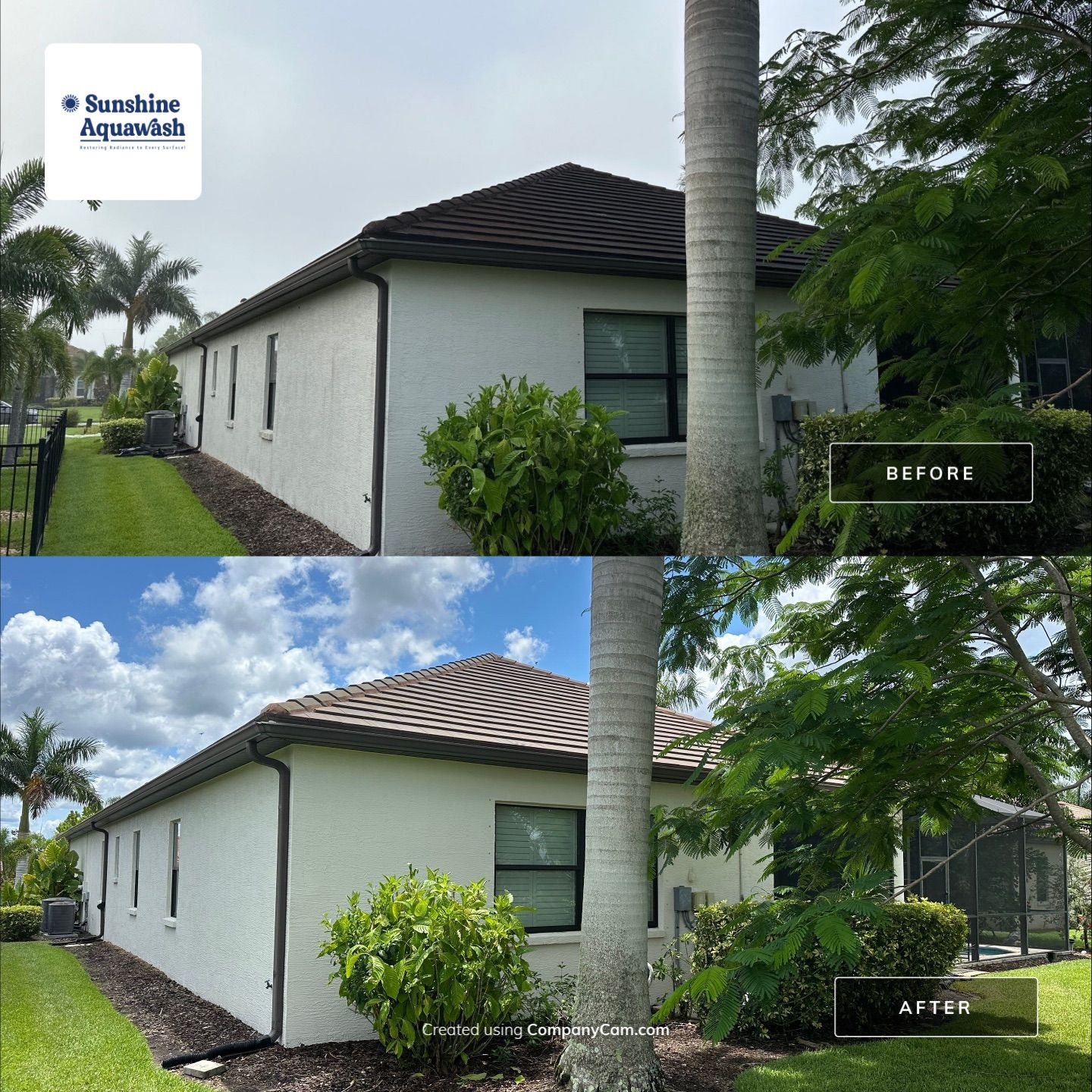 Flat Tile Roof Cleaning, House Wash & Sidewalk Cleaning in Enclave at Country Meadows, Bradenton, FL | Sunshine AquaWash by Sunshine AquaWash